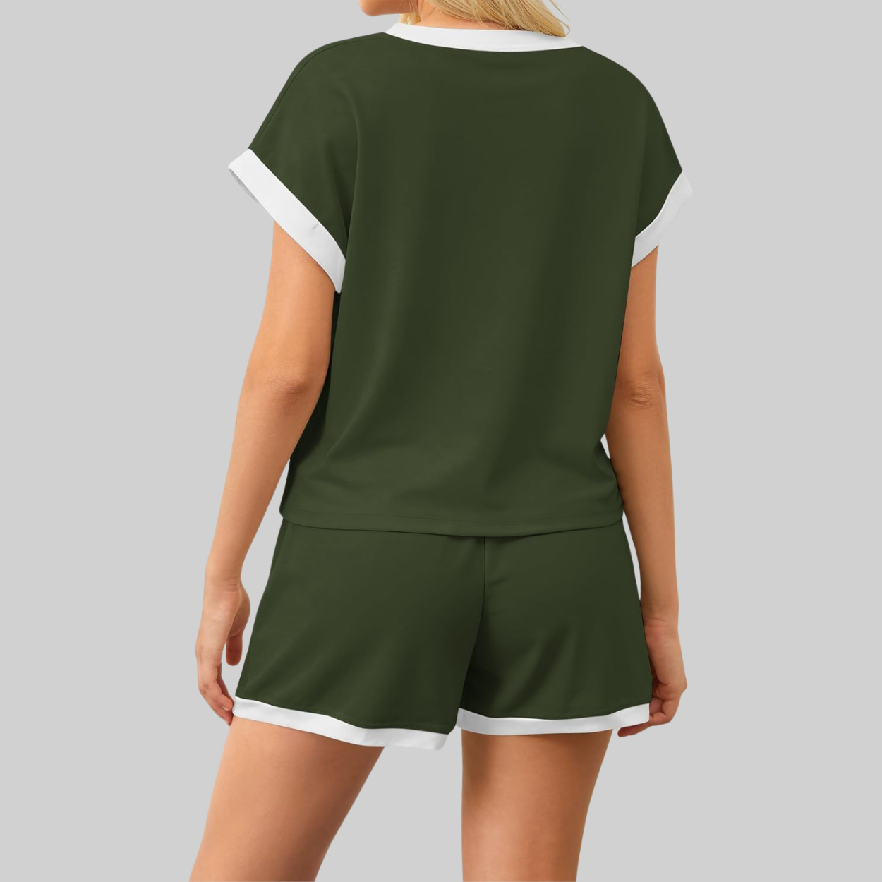 Casual Summer Loungewear Set With Knit Top