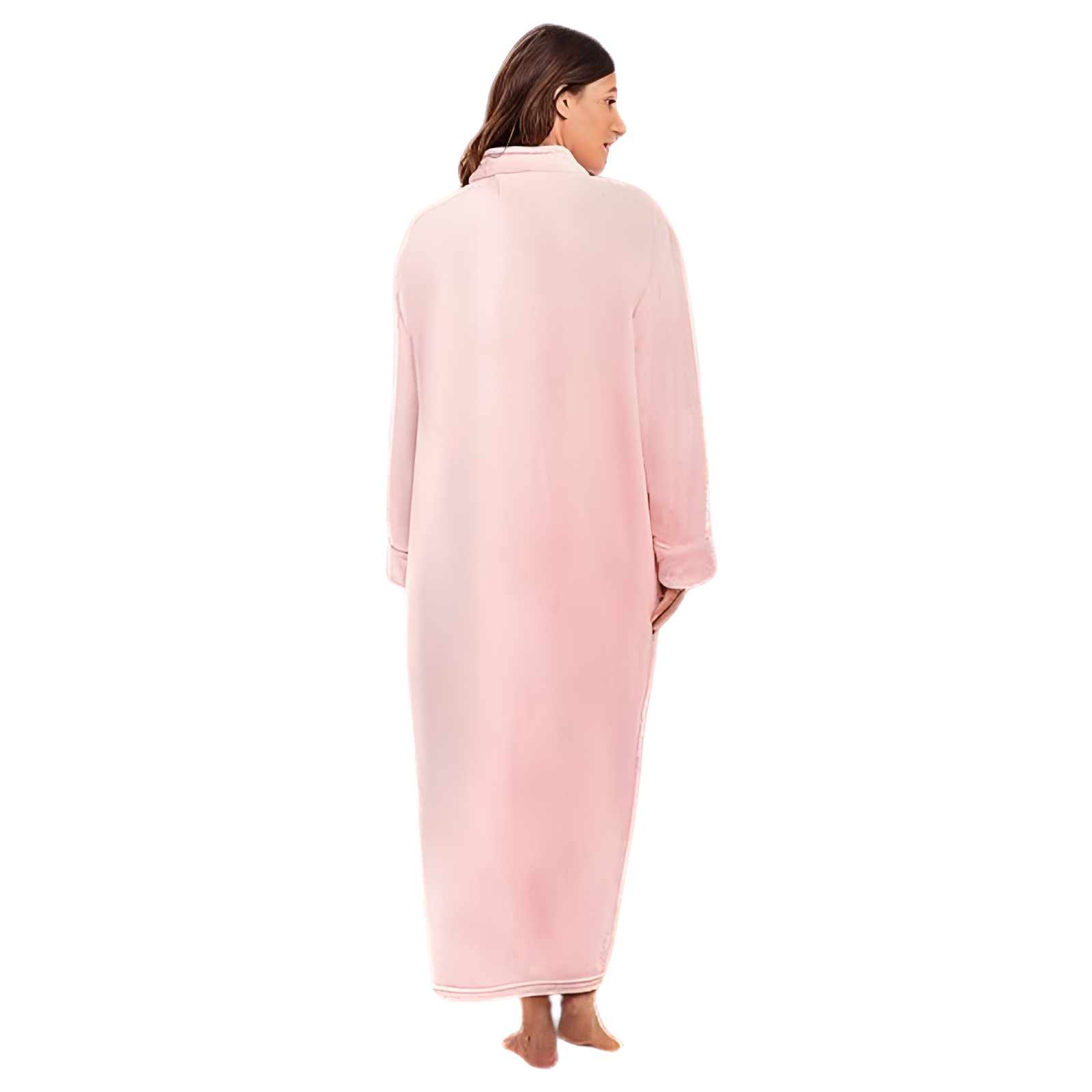 Long Zip Up Robes Plush Zipper Robes For Plus Size Housecoats Zipper Front