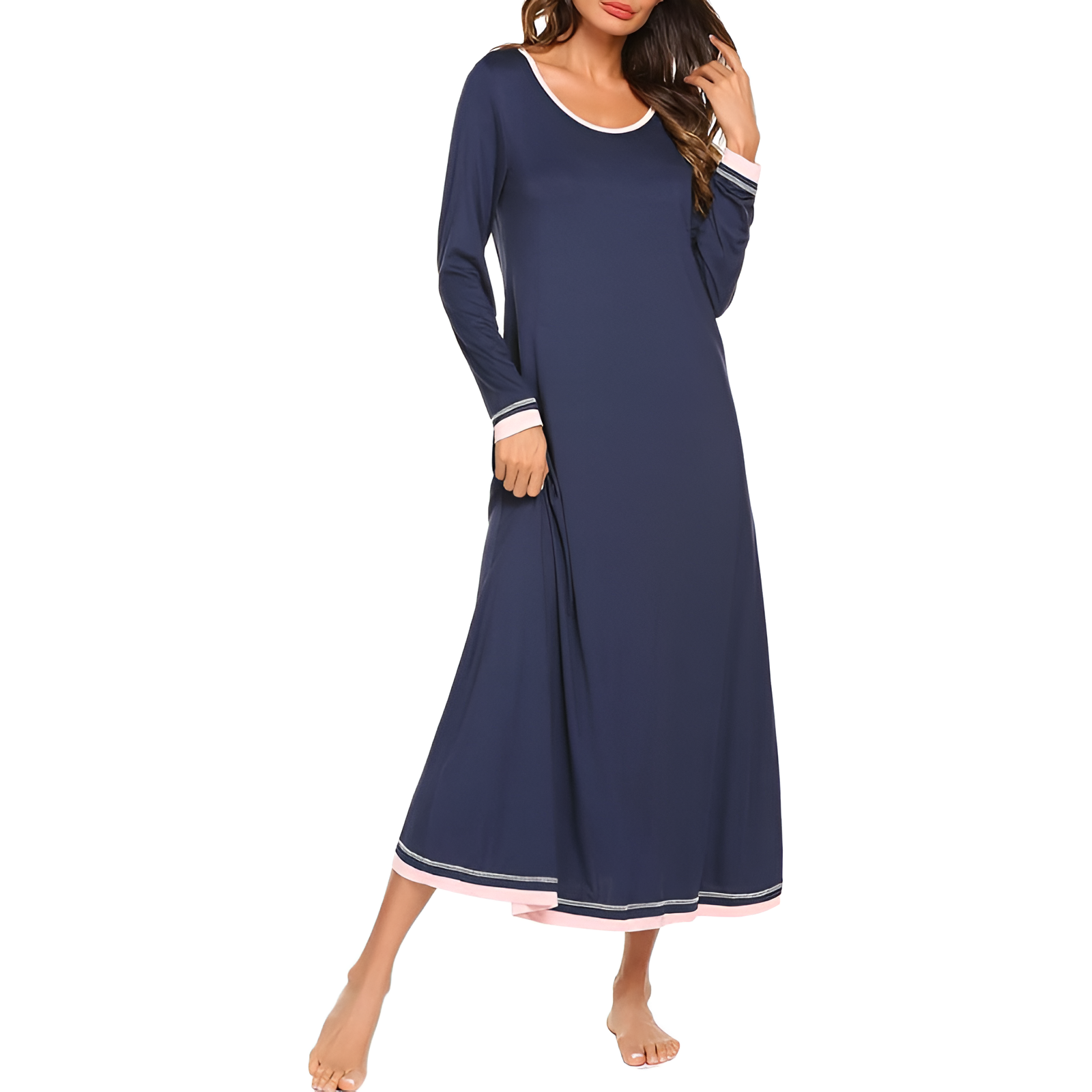 Full Length Nightgown With Long Sleeve Sleepwear For Women