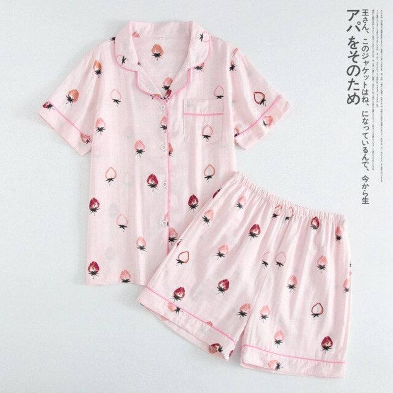 Multi Pattern Printed Short Pyjamas Set
