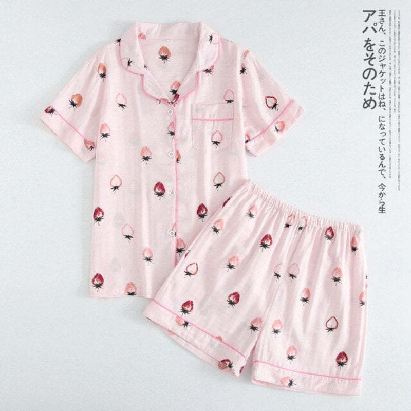 Multi Pattern Printed Short Pyjamas Set