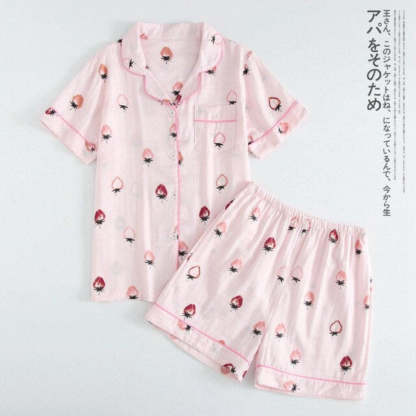 Multi Pattern Printed Short Pyjamas Set