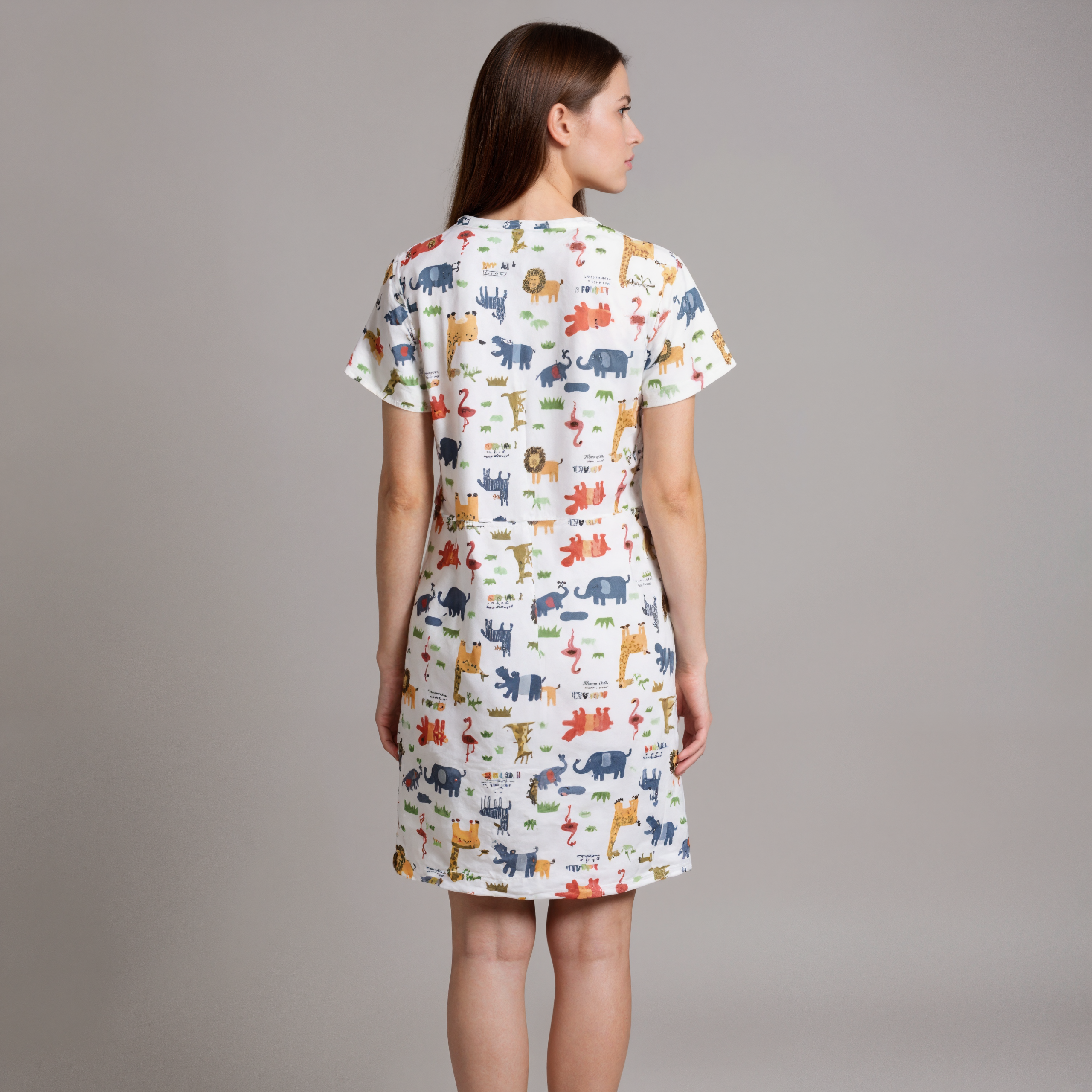 Cotton Nightdress With Floral Pattern