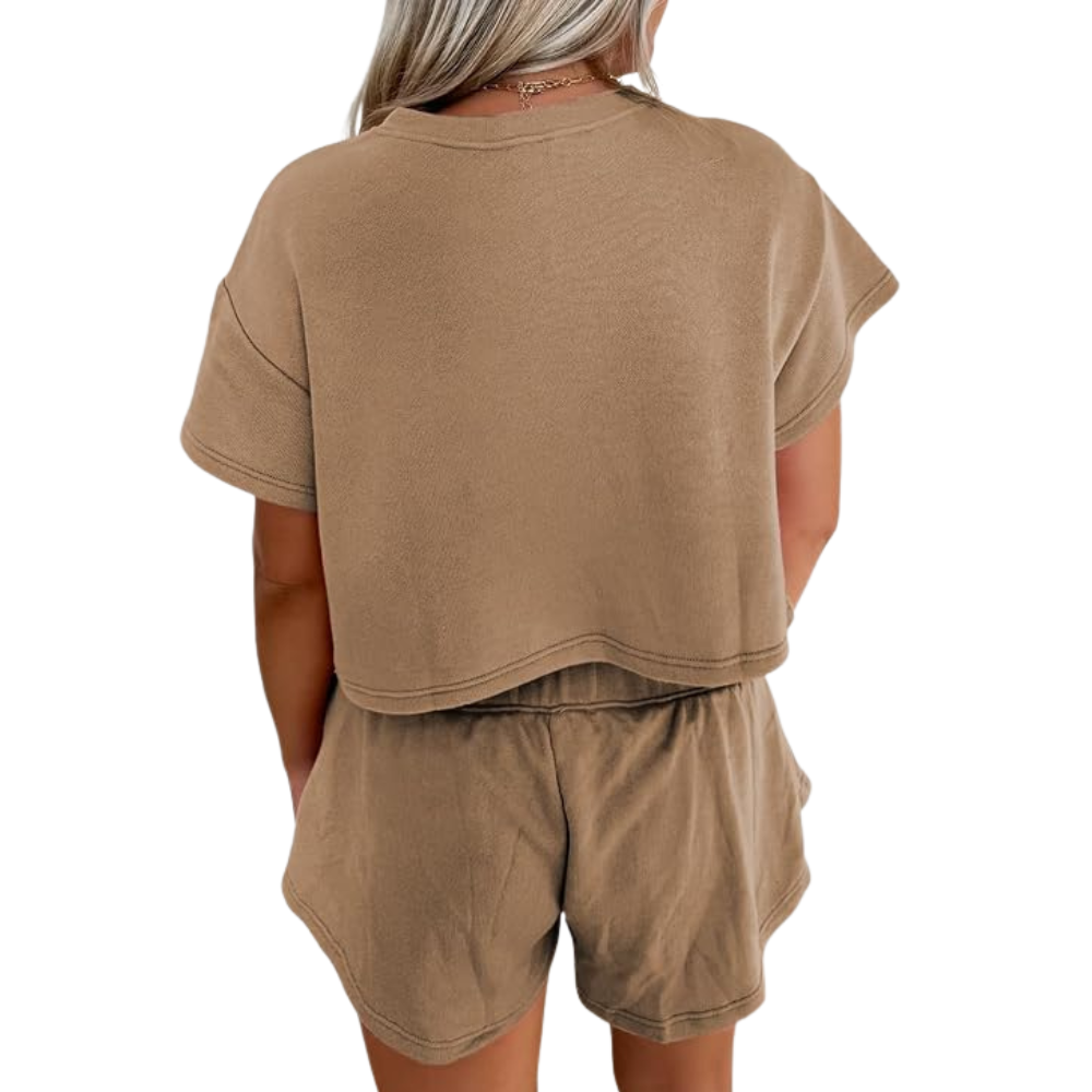 Summer Casual Cropped Lounge Two Piece Set Outfits For Women