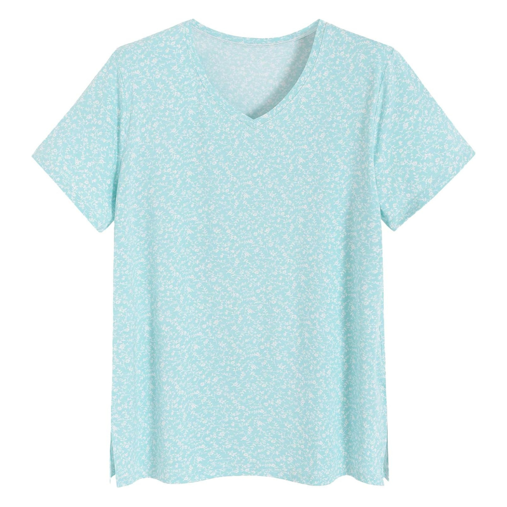Women V Style Short Sleeve Pajamas Top