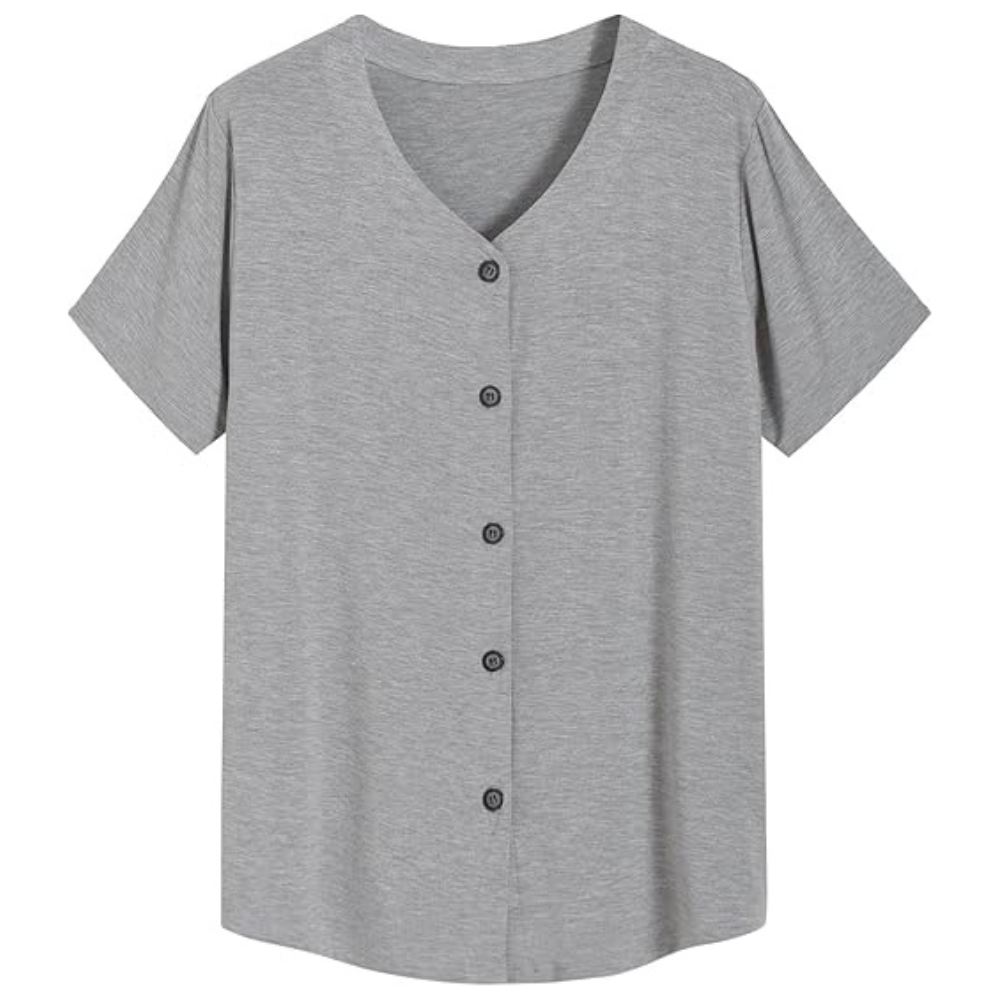 Women Bamboo Viscose Button Up Pajama Shirt
