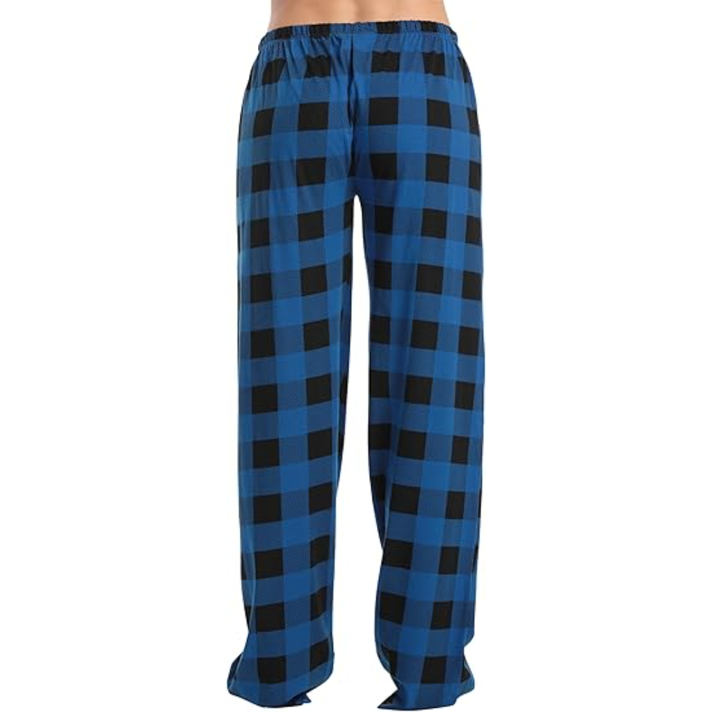 Plush Pajama Pants For Night Wear With Buffalo Plaid For Women
