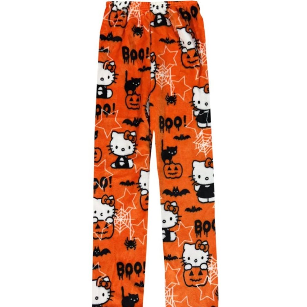 Cartoon Cat Print Pajama Pants