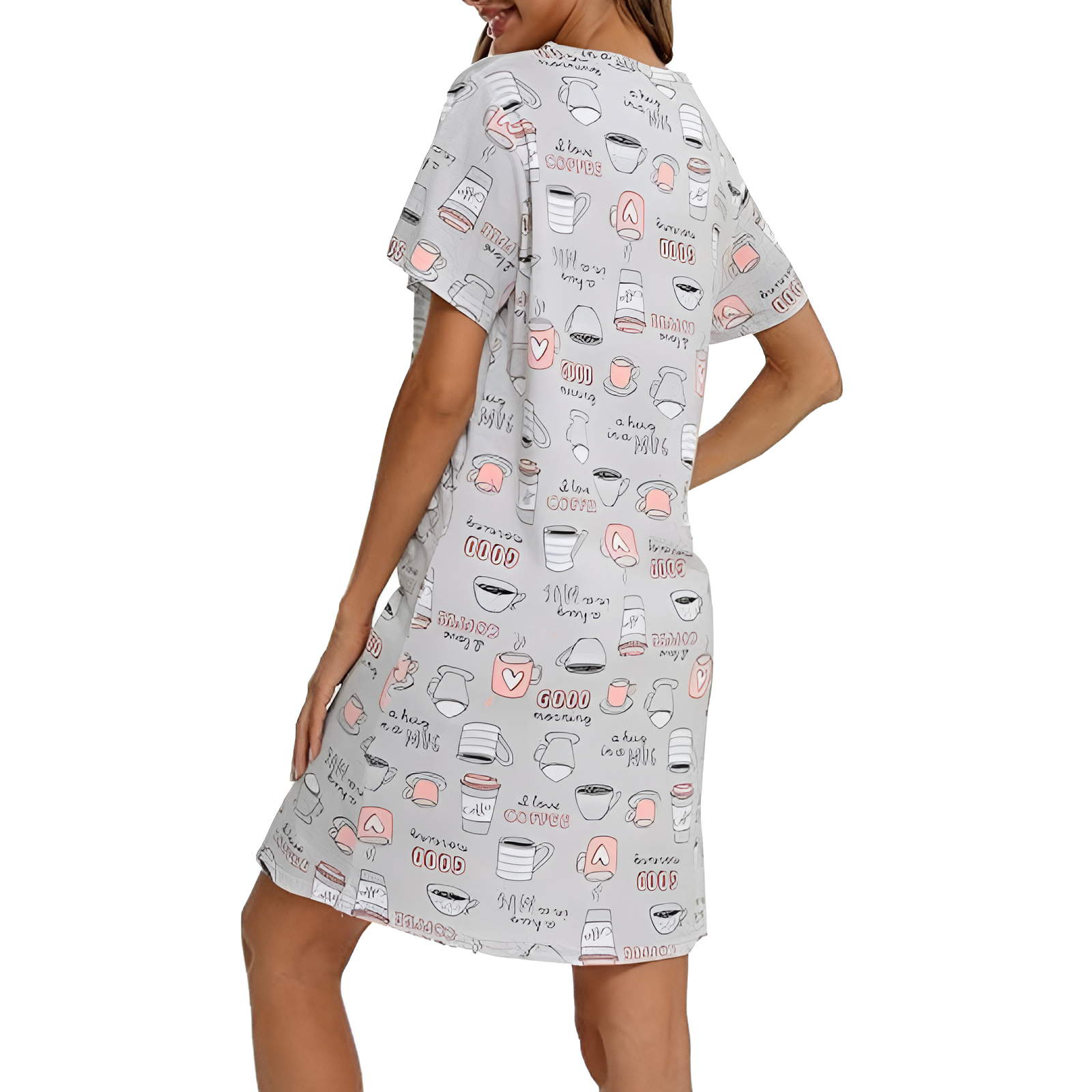 Plus Size Sleep Shirt For Women With Printed Design