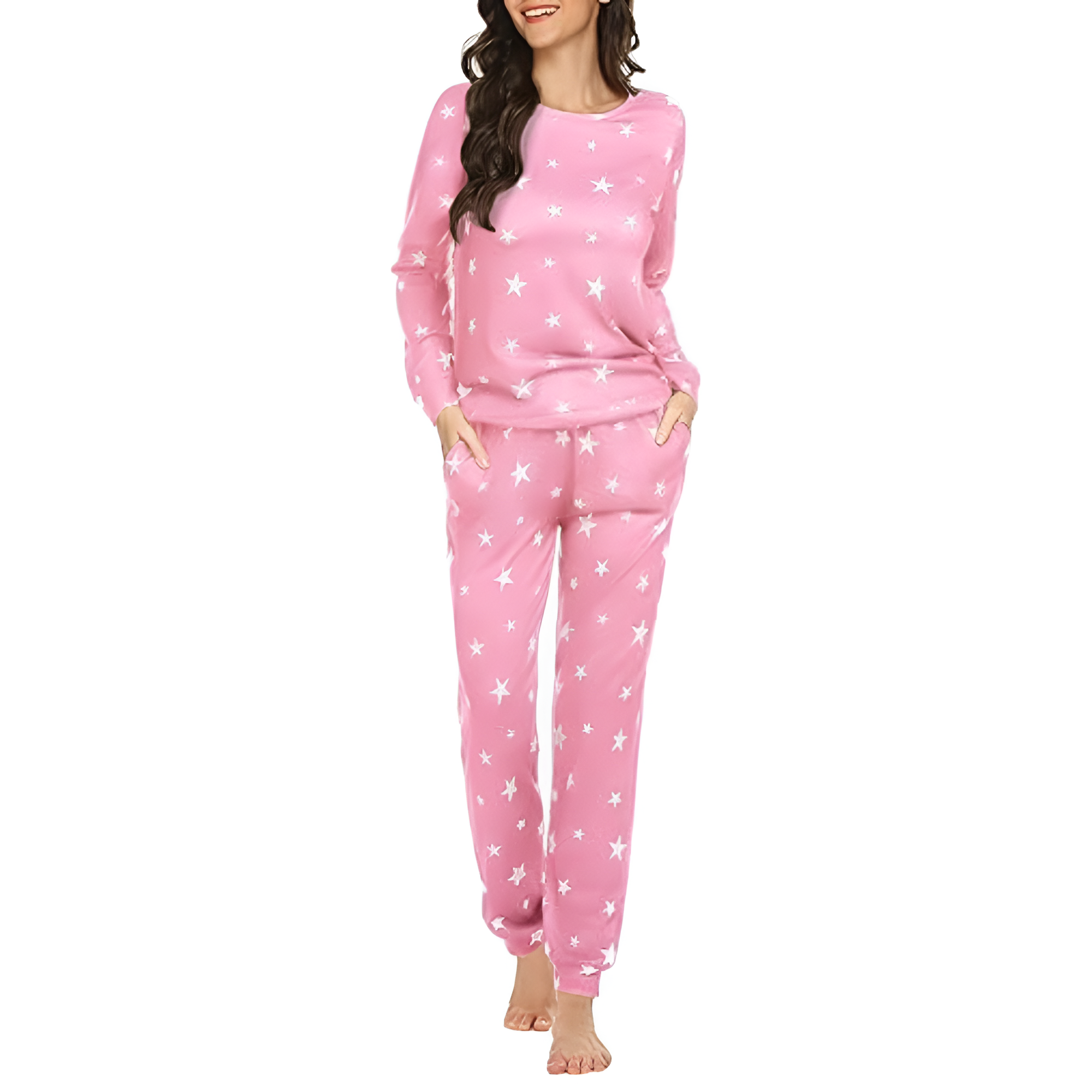 Soft Star Print Pajama Set Lounge For Women