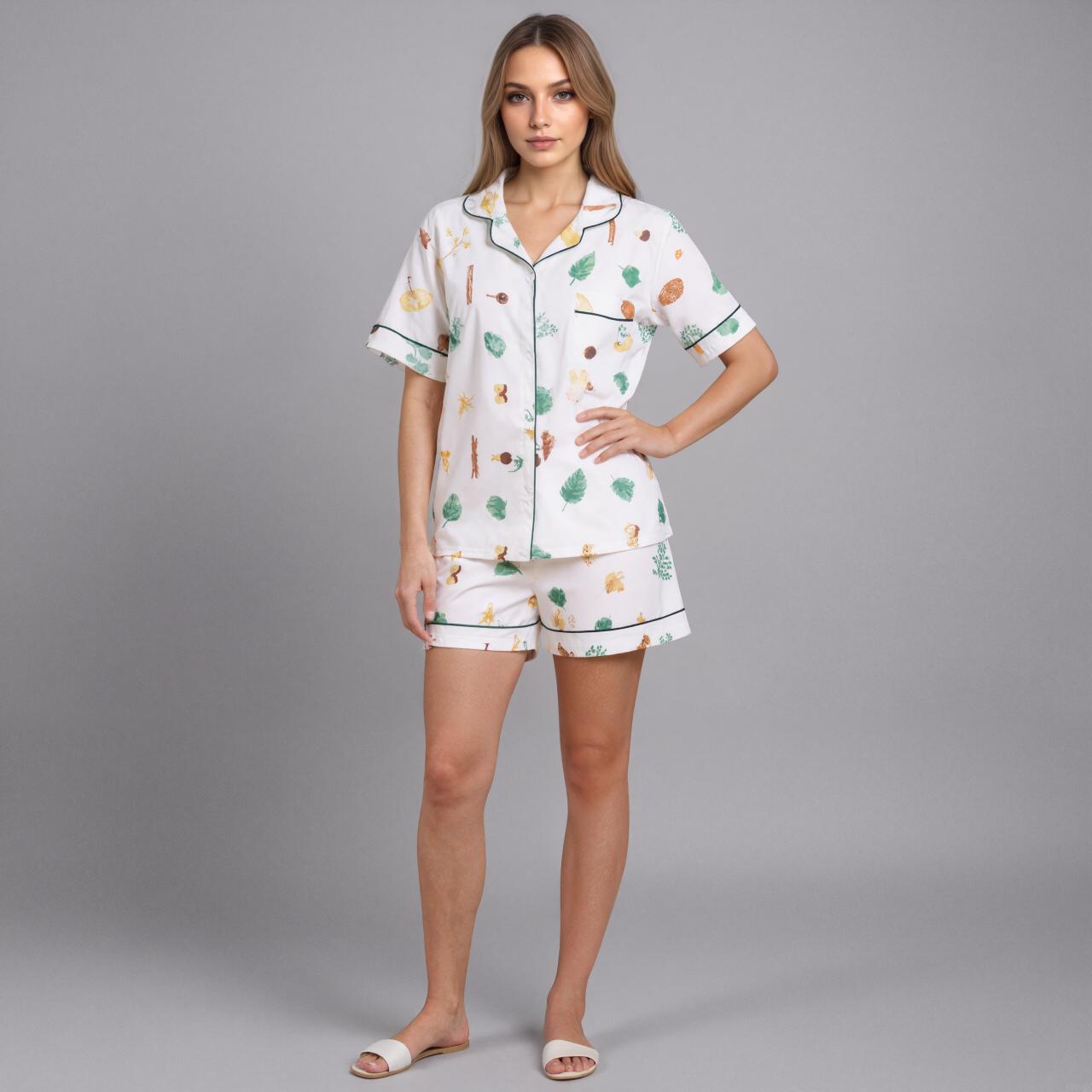 Satin Two Piece Set Short Sleeves Shorts
