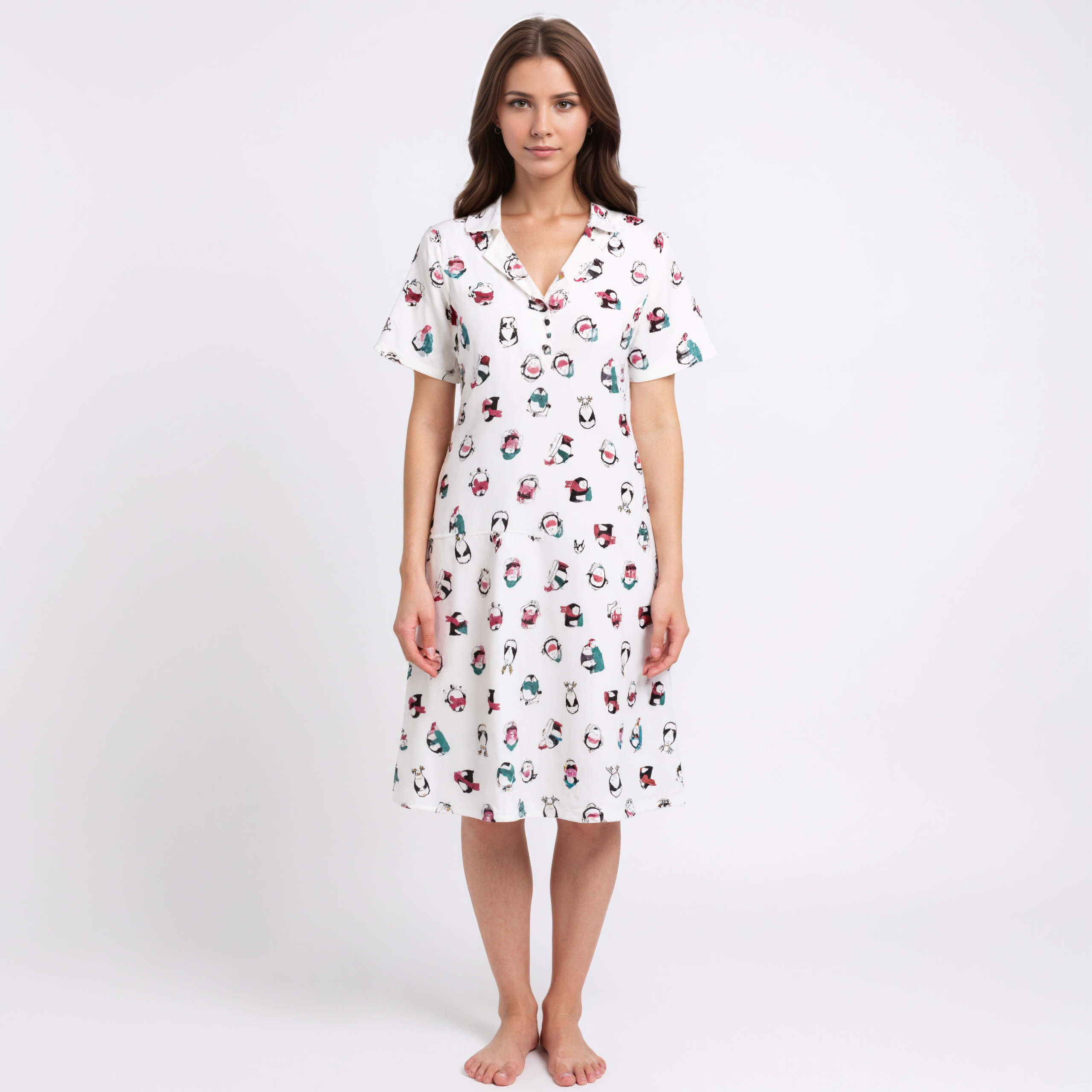 Capri Bottom Pajama Set With Short Sleeve