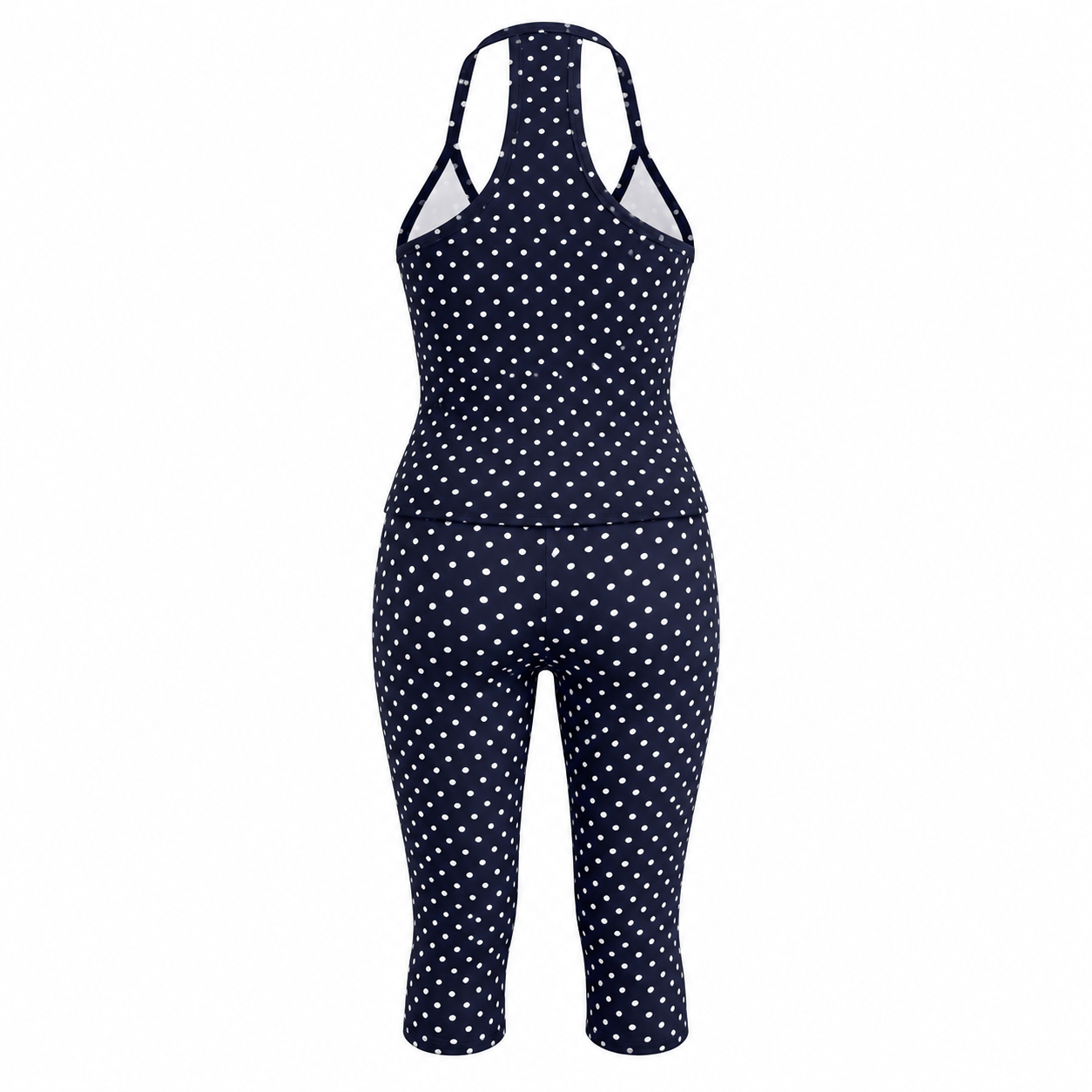 2 Pieces Polka Dot Top And Cropped Pants Set For Women