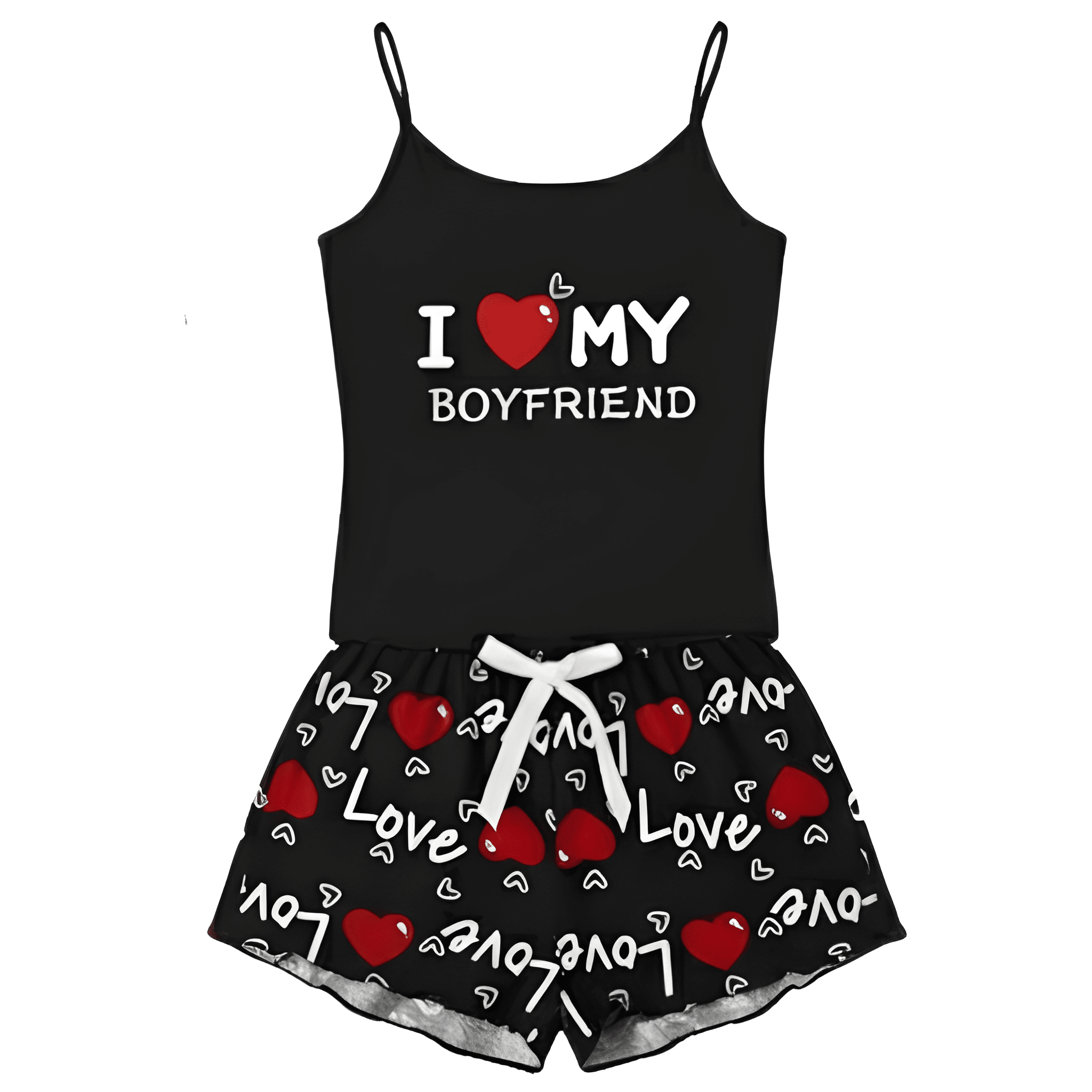 Letter Printed Cozy Valentine Day Couple Outfit Set