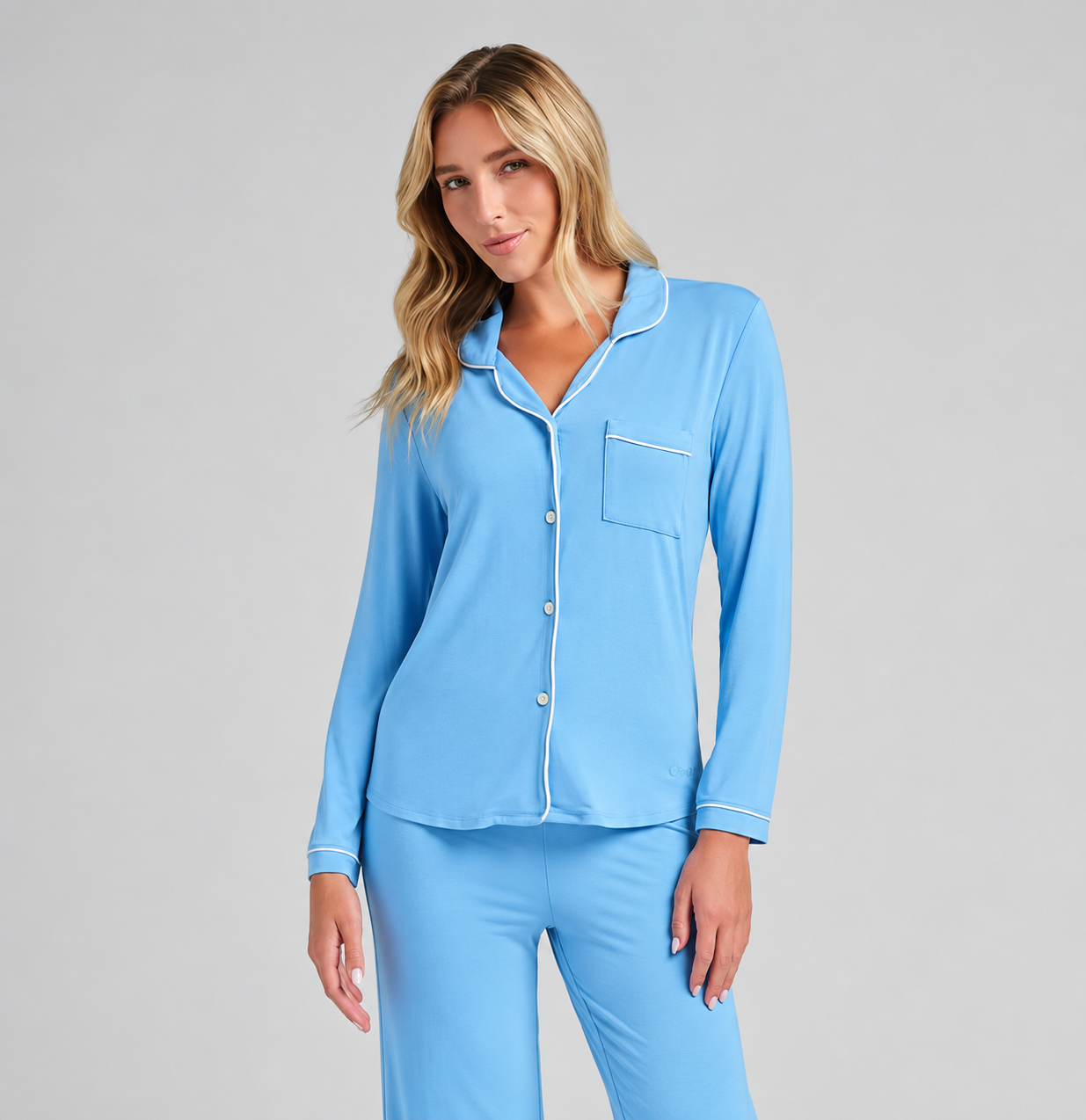 2 Pieces Long Sleeve Soft Matching Pajamas For Women