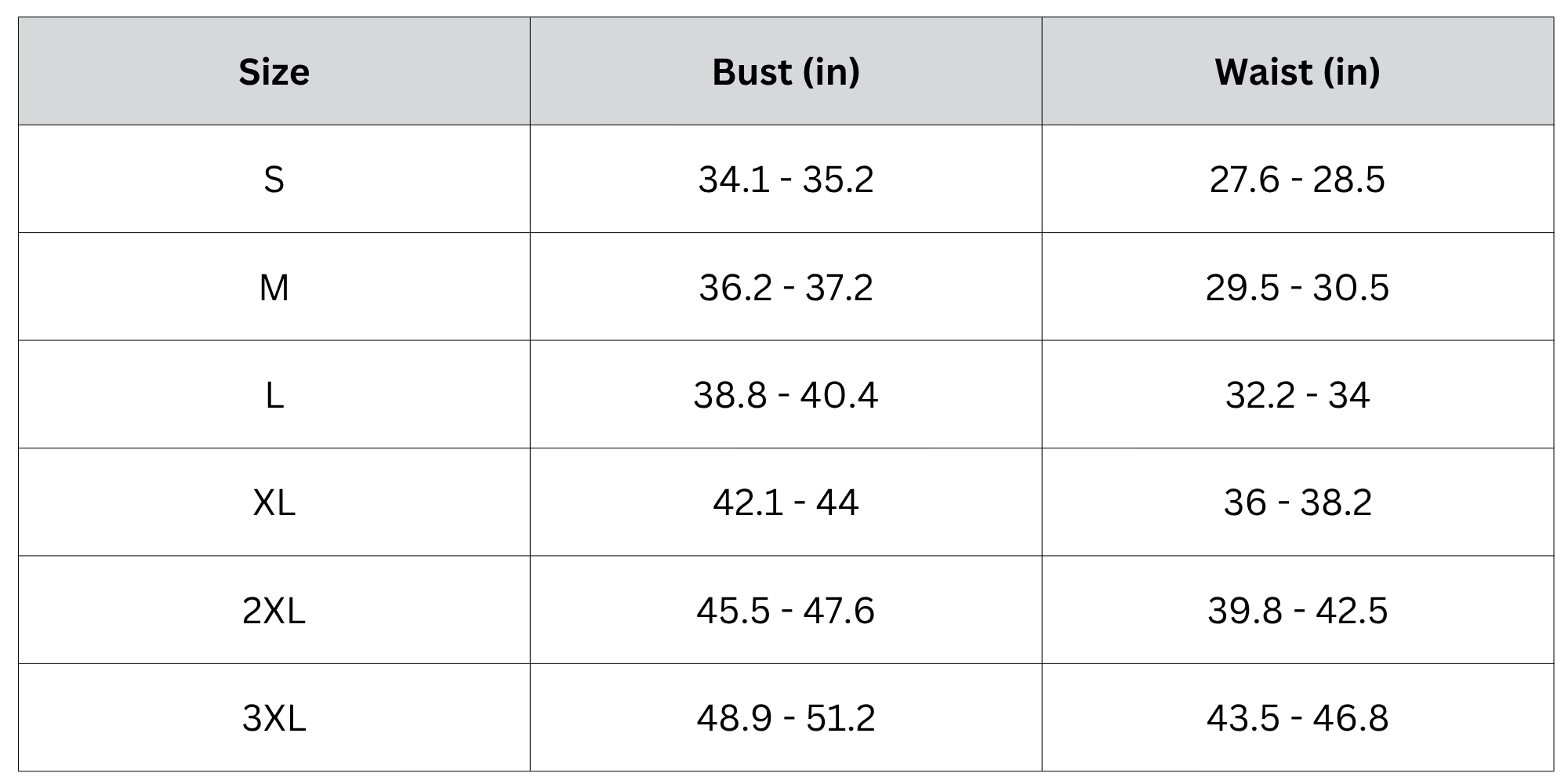 Size Chart