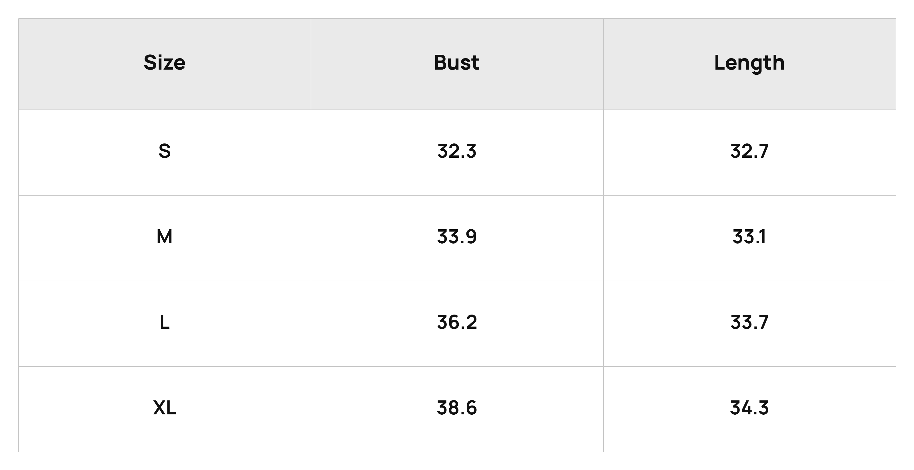 Size Chart