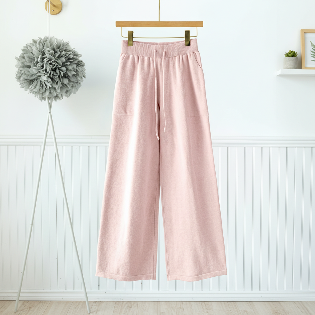 Autumn Winter Ribbed Sweater Pants Set