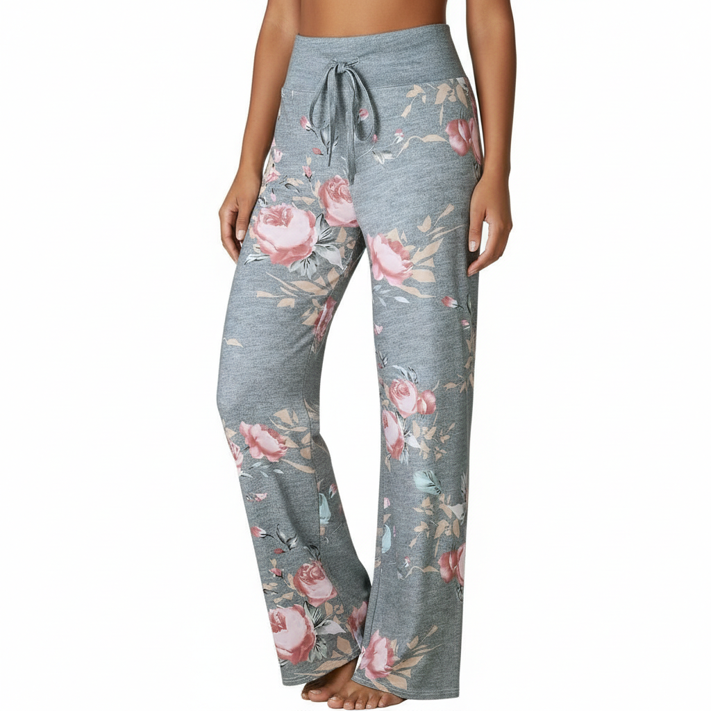 Stretch Floral Palazzo Lounge Pants for Women