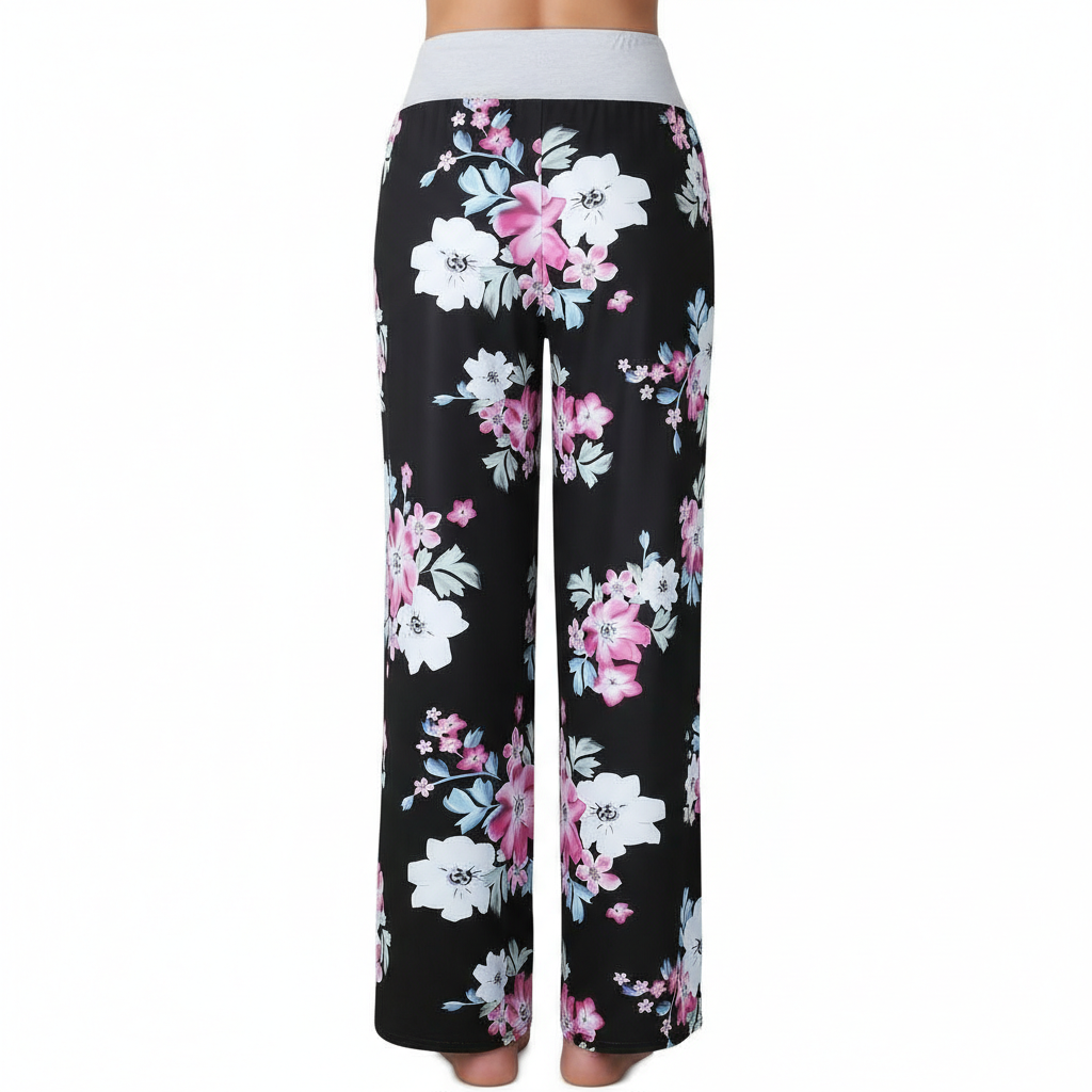 Stretch Floral Palazzo Lounge Pants for Women