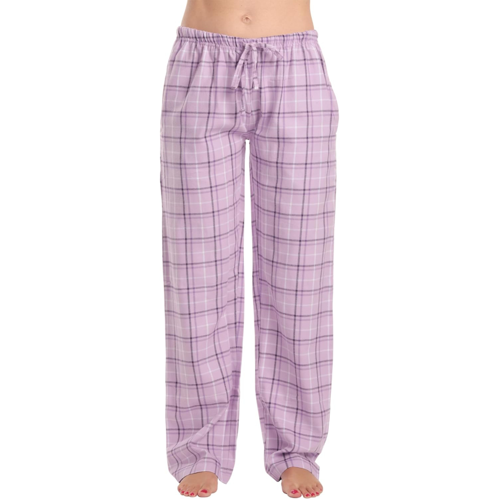 Plush Pajama Pants For Women With Buffalo Plaid Style
