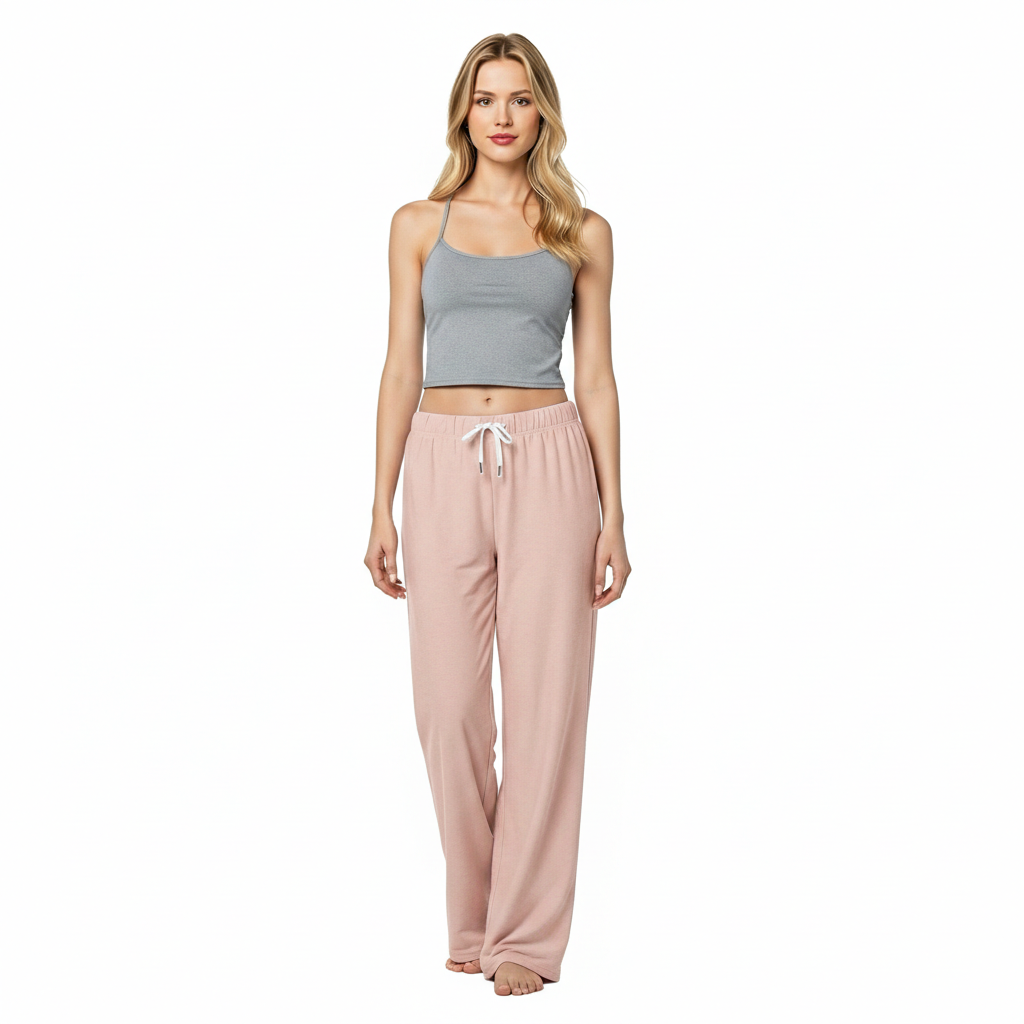 Straight Lounge Pajama Pants With Pockets