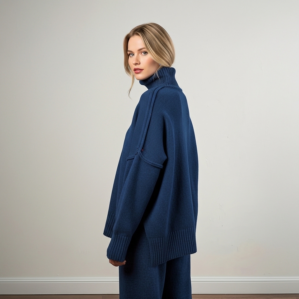 Cozy Oversized High Collar Knit Set