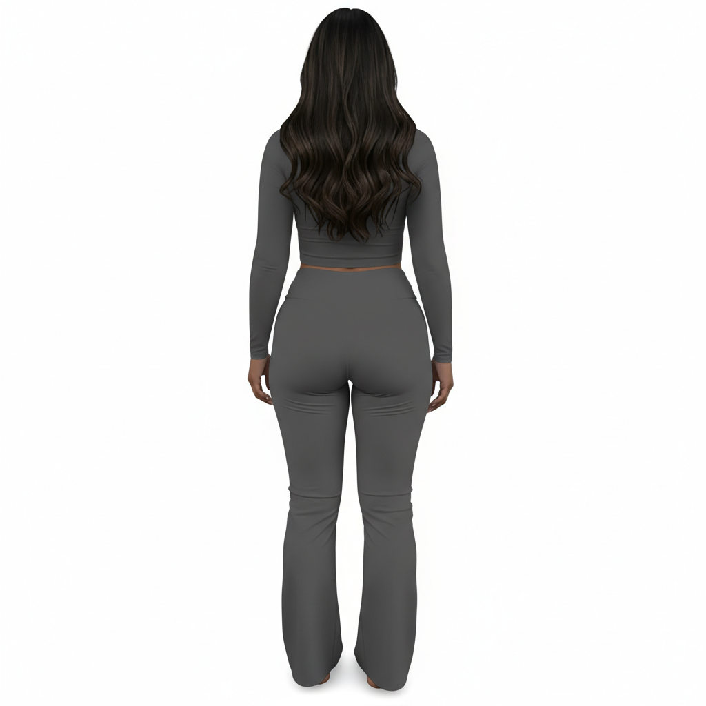 Foldover Flare Pants Long Sleeve Top Set