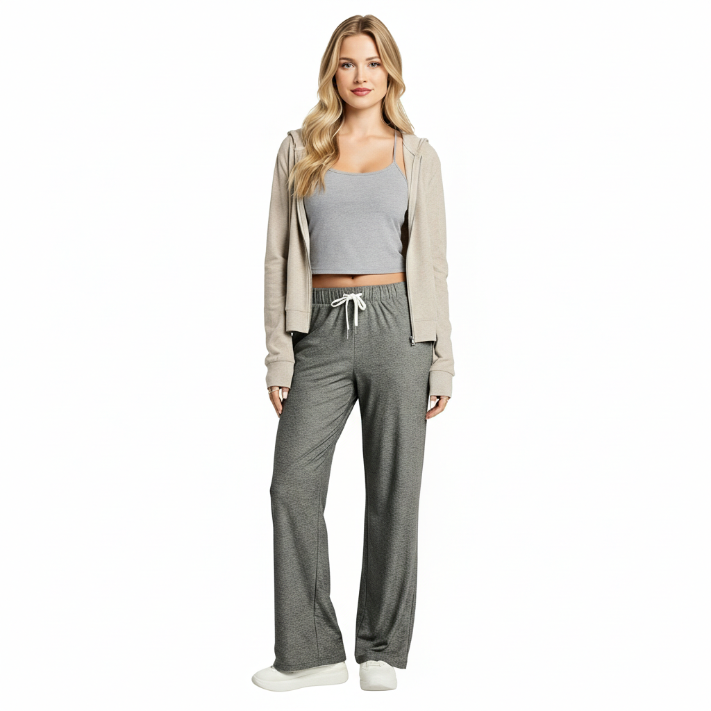 Straight Lounge Pajama Pants With Pockets