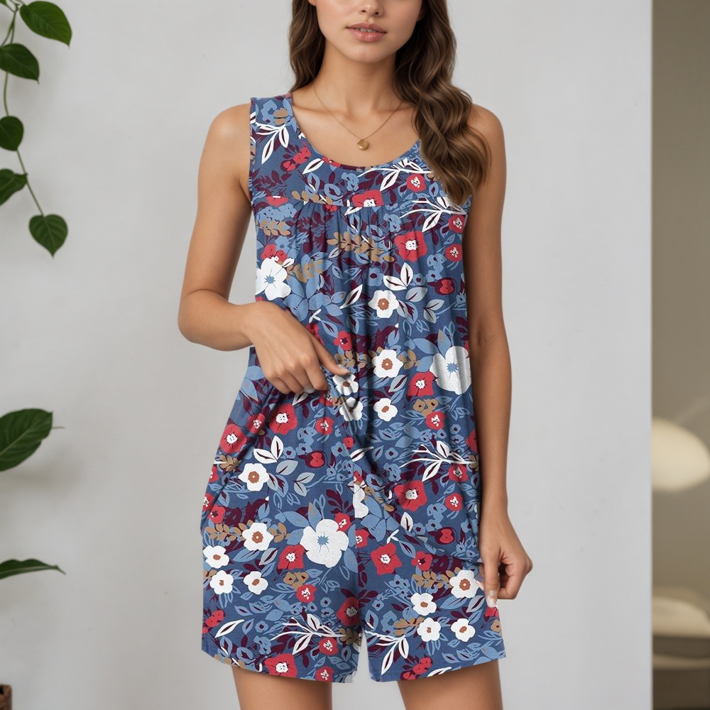 Set Of 2 Piece Shorts Sleepwear With Pockets