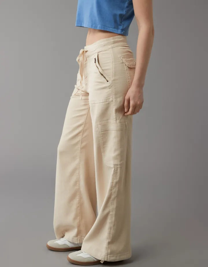 Linen Cargo Pants With Side Pockets