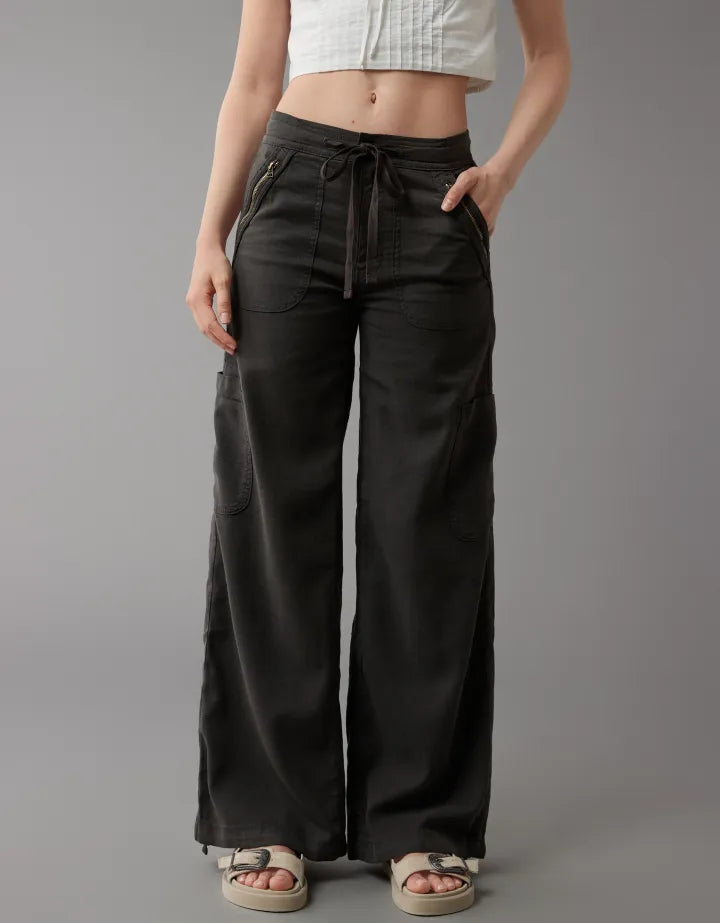 Linen Cargo Pants With Side Pockets