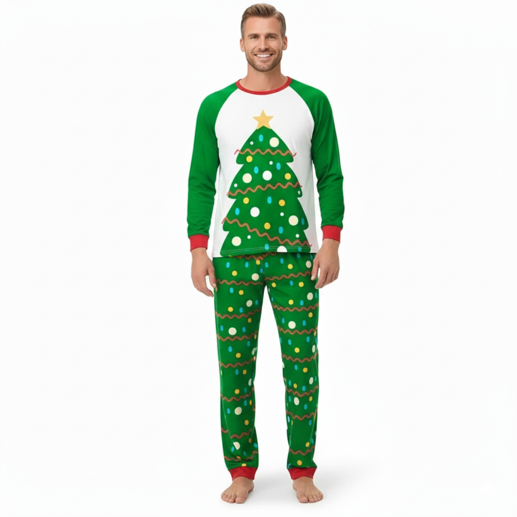 All Over Print Christmas Tree Pattern Family Matching Pajama Set