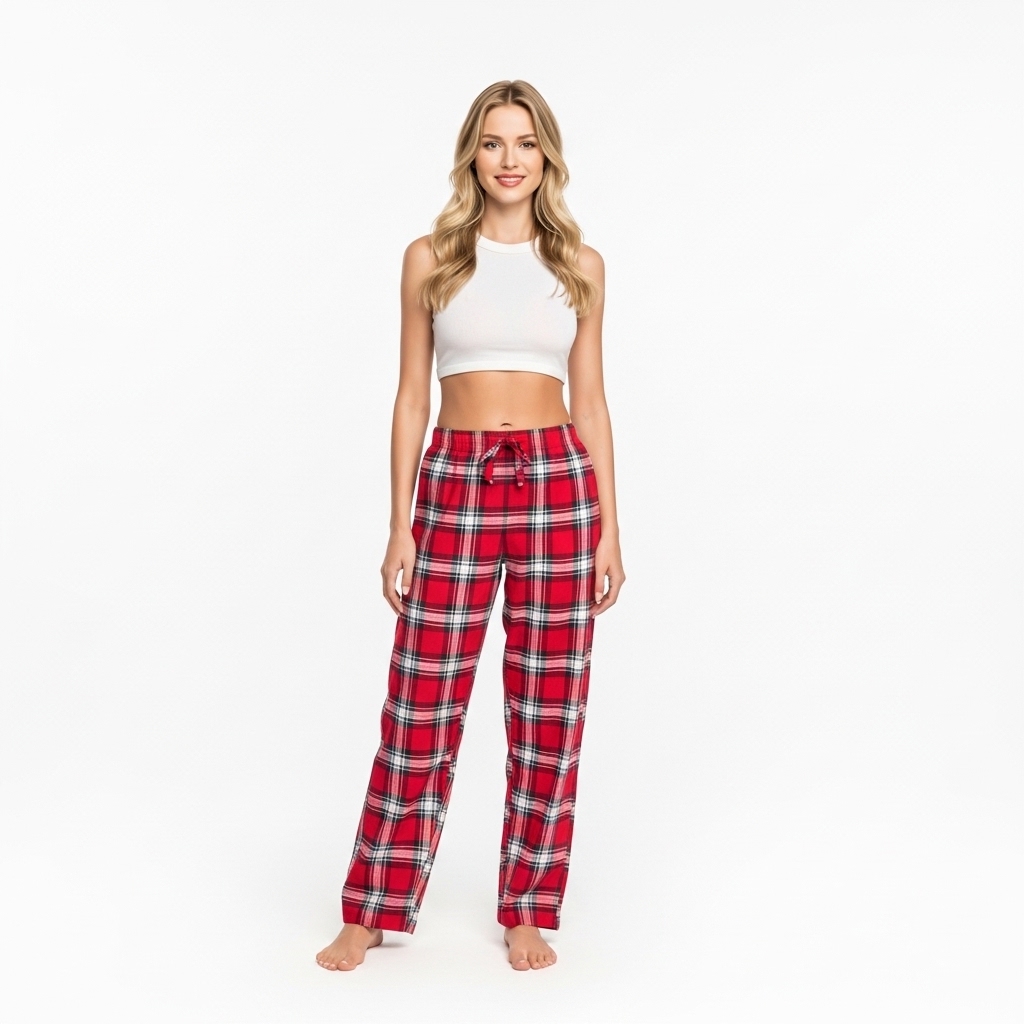 Comfortable Plaid Cotton Lounge Pajama Pants for Women