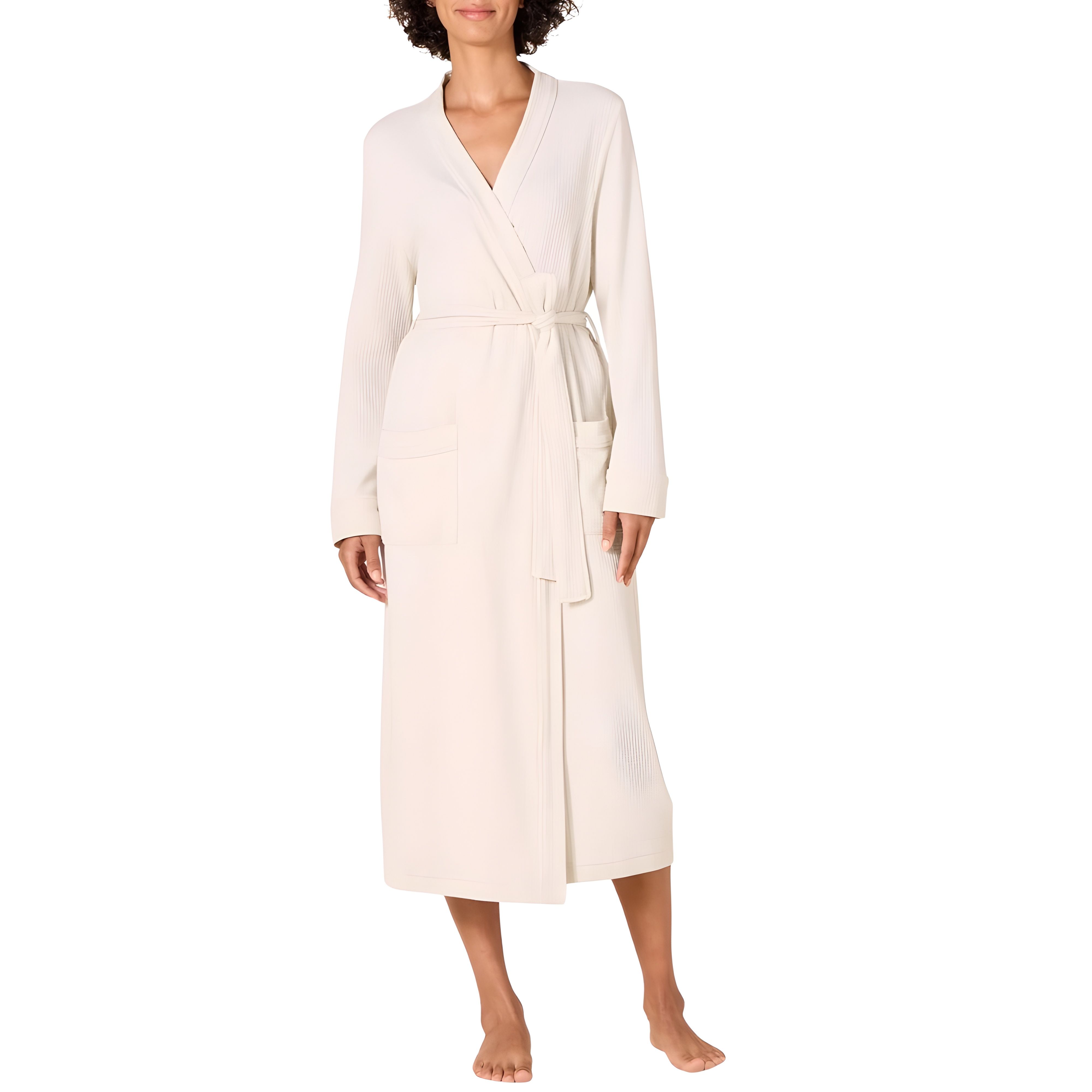 Lightweight Waffle Knit Full Length Bathrobe Home Wear For Women