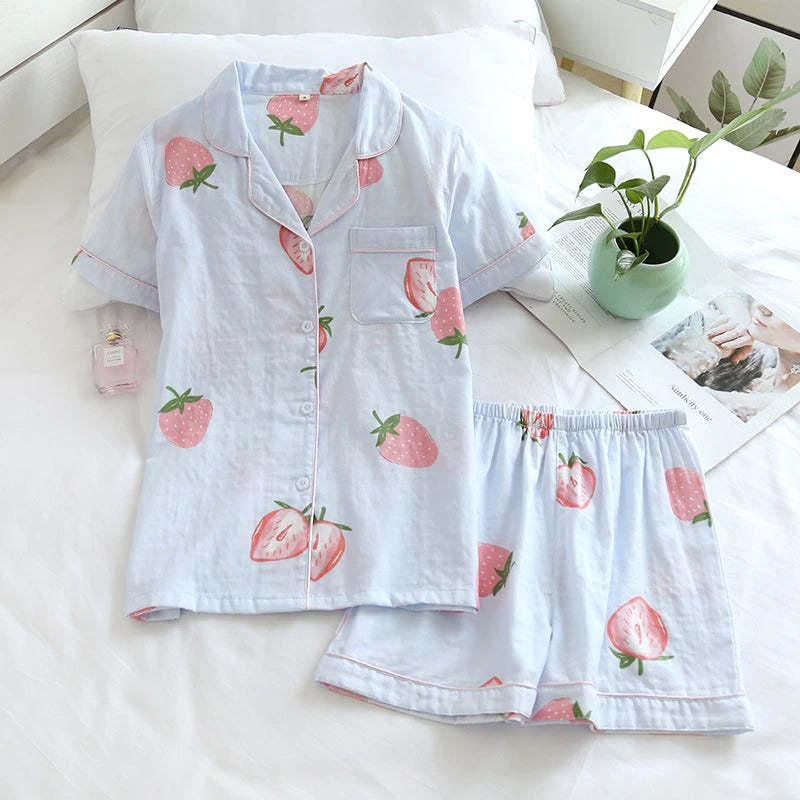 Ladies Strawberry Shorts Suit