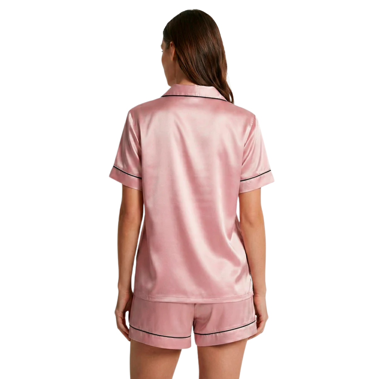 2 Piece Sleepwear Set With Pocket And Shorts For Women