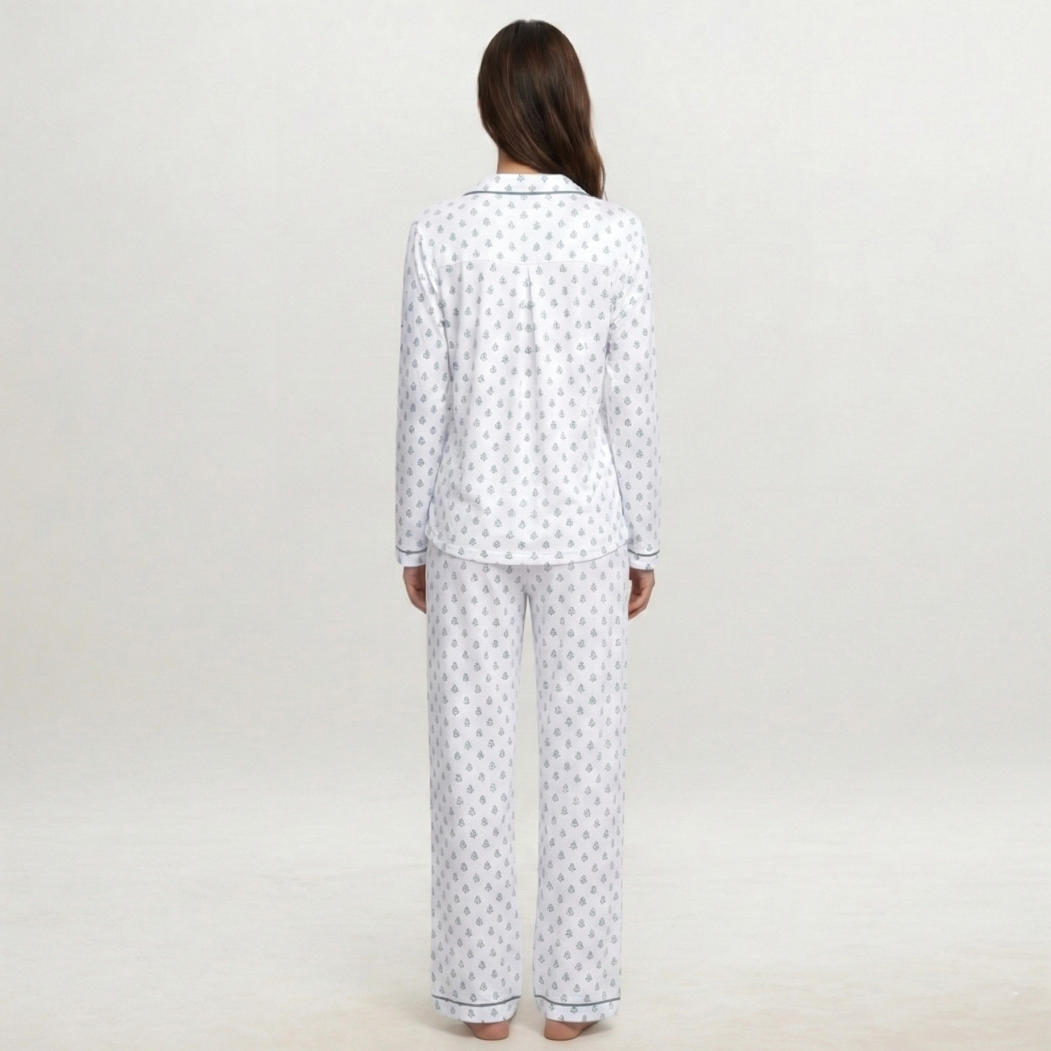 Button Front Lounge Pajama Set For Women