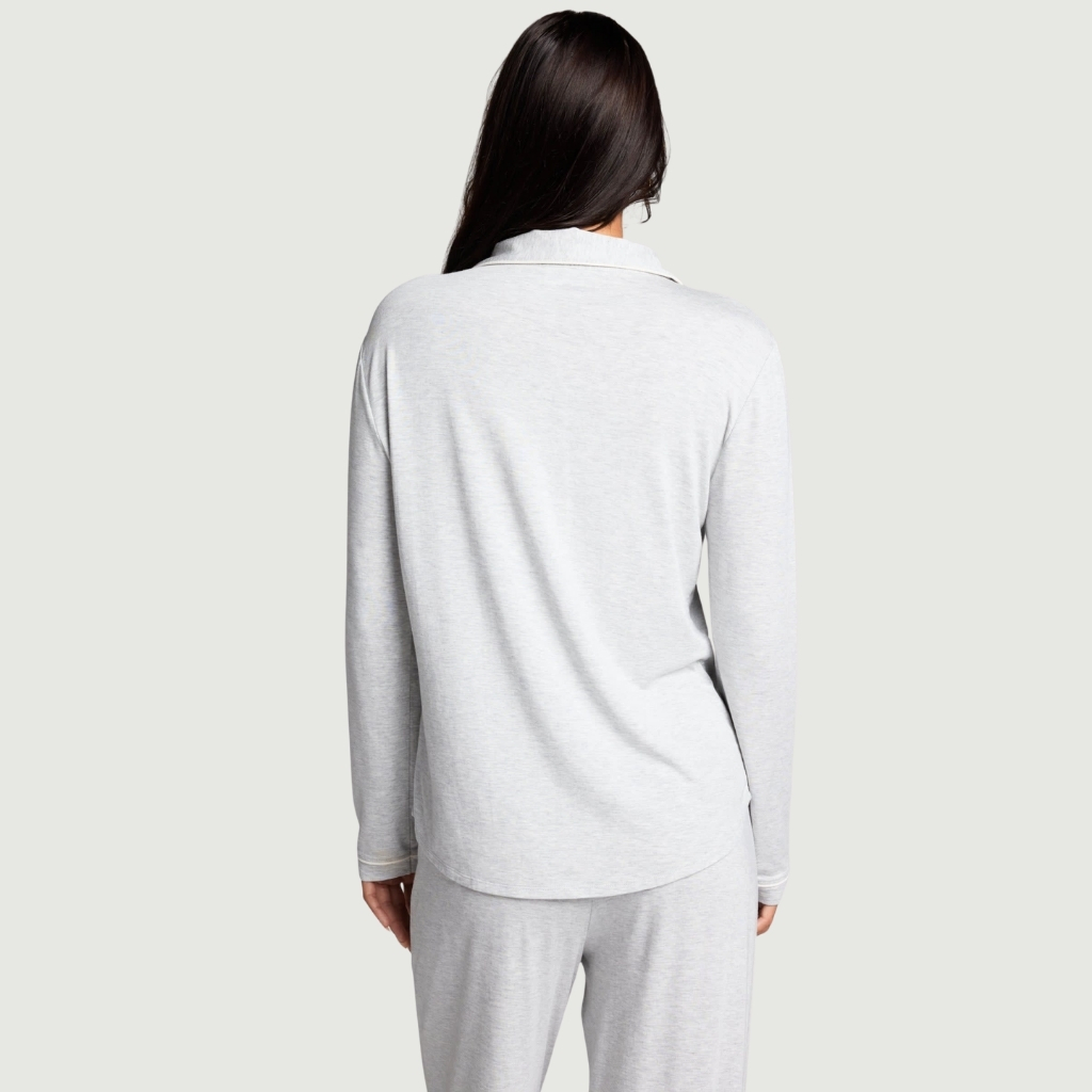 Button Front Lounge Pajama Set For Women