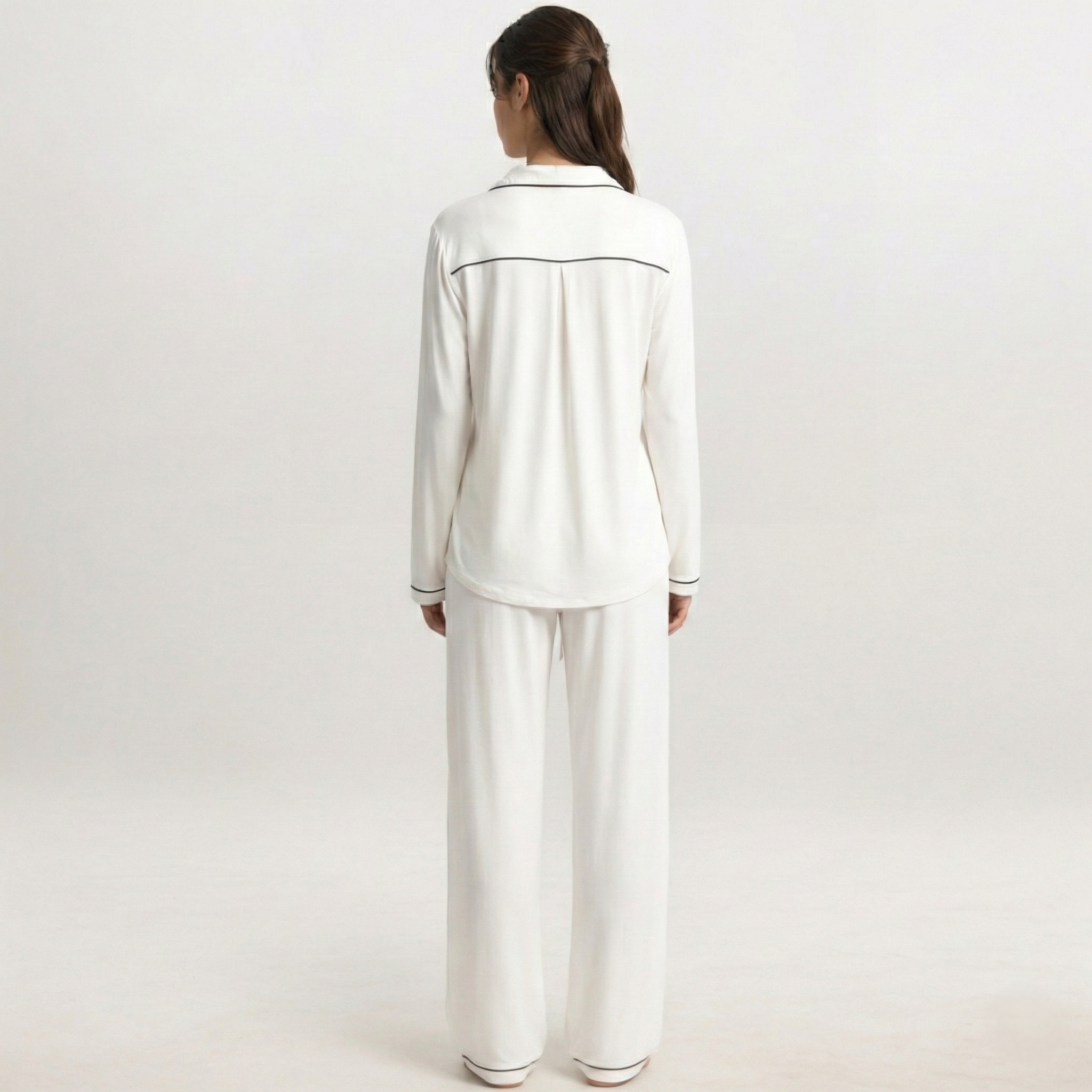 Button Front Lounge Pajama Set For Women