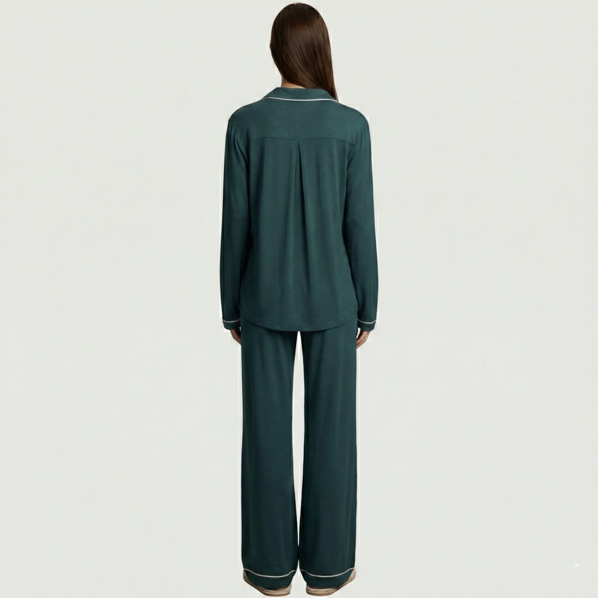 Button Front Lounge Pajama Set For Women