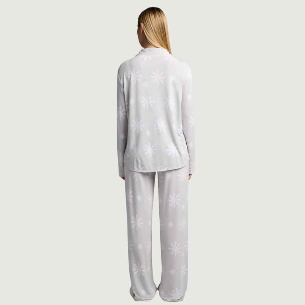 Button Front Lounge Pajama Set For Women
