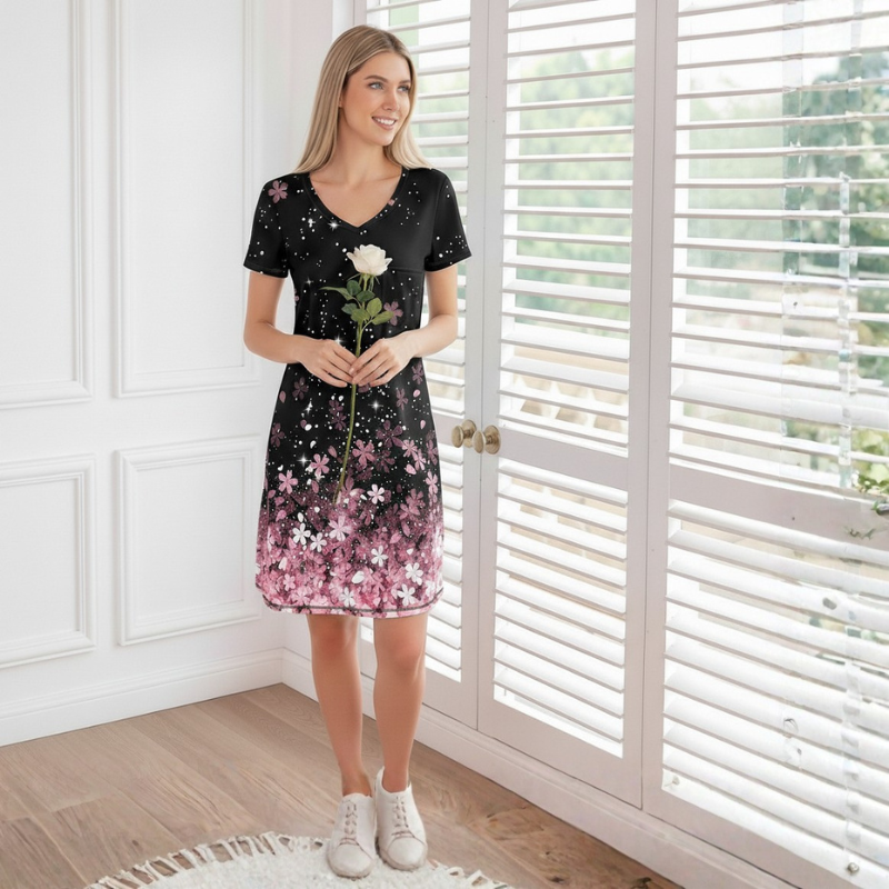 Pack Of 3 T Shirt Nightgowns With Short Sleeve And Pocket For Women