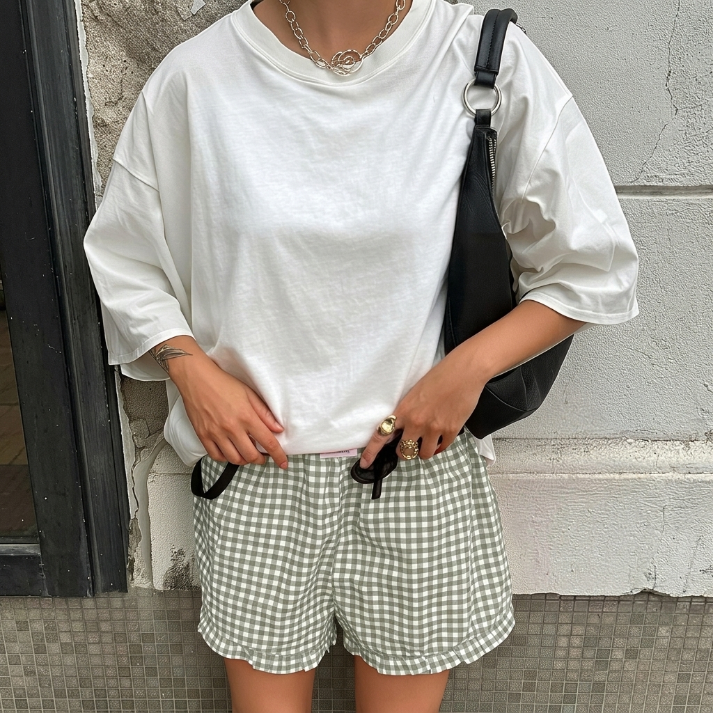 Casual Gingham Boxer Shorts For Summer Outfits