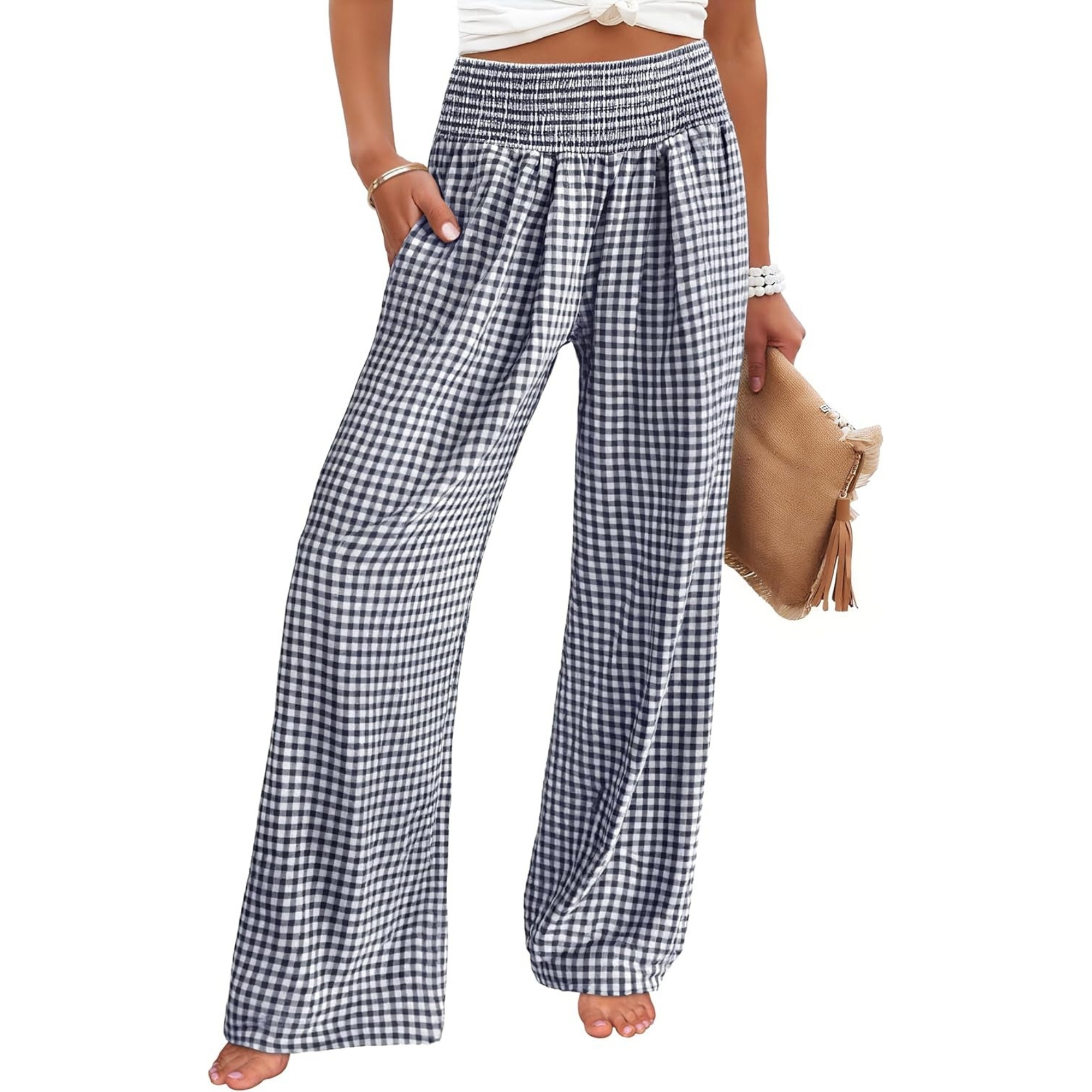 Casual Lounge Palazzo Pants With Striped Pattern