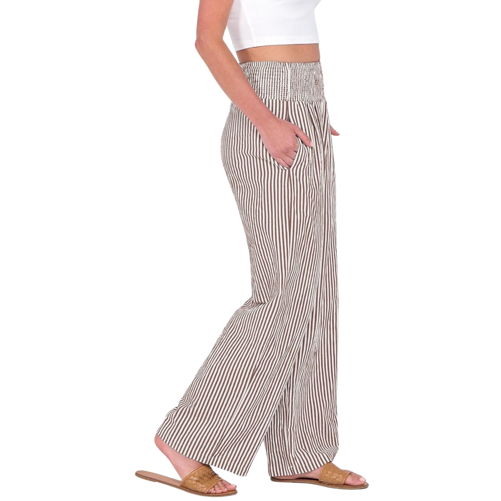Casual Lounge Palazzo Pants With Striped Pattern