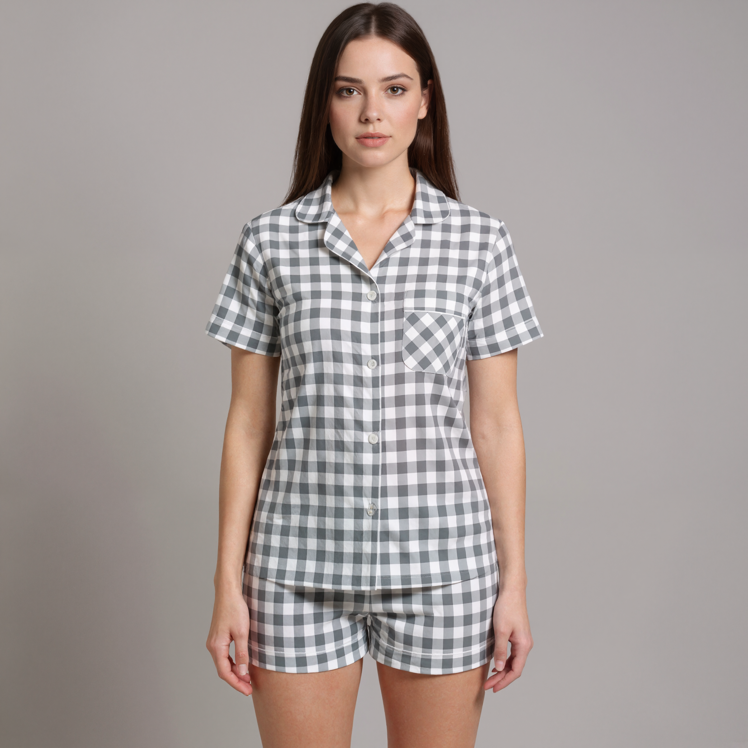 Casual Short Style Sleepwear Set