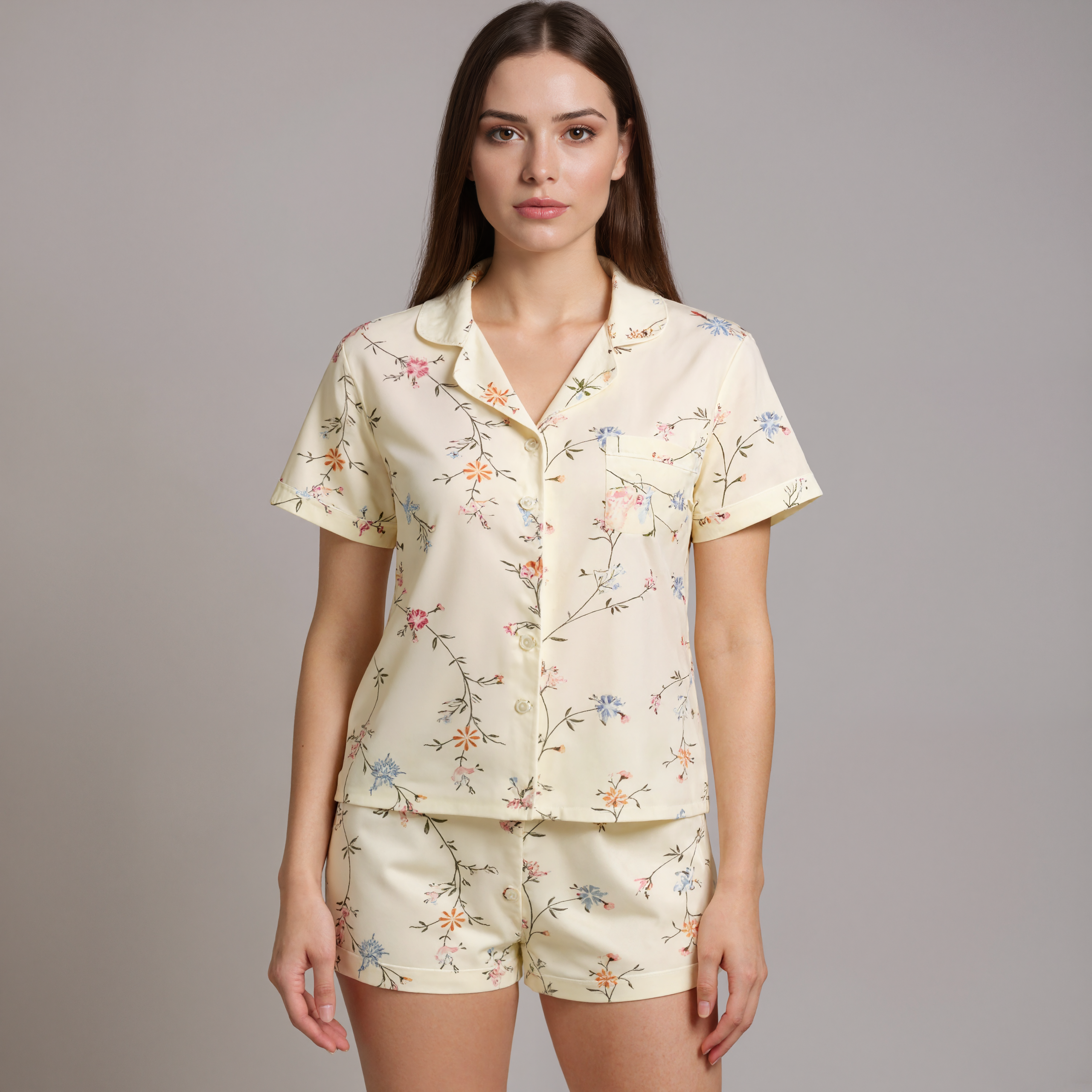 Casual Short Style Sleepwear Set