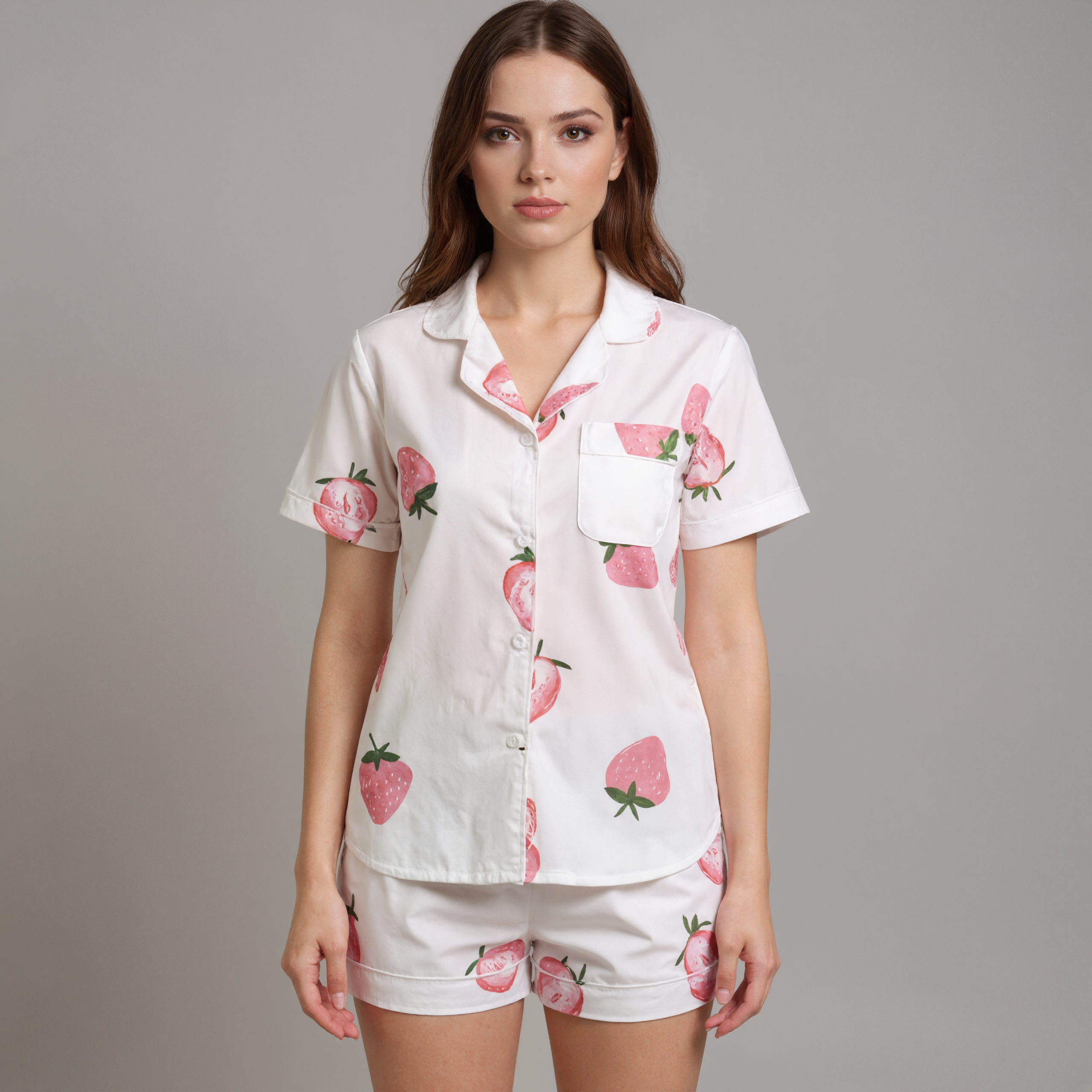 Casual Short Style Sleepwear Set