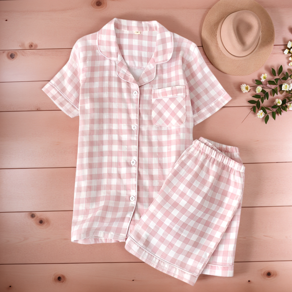 Casual Short Style Sleepwear Set